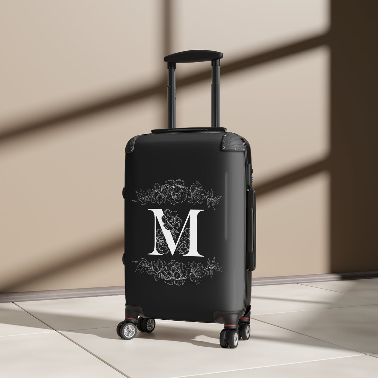 Personalized Floral Monogram Suitcase