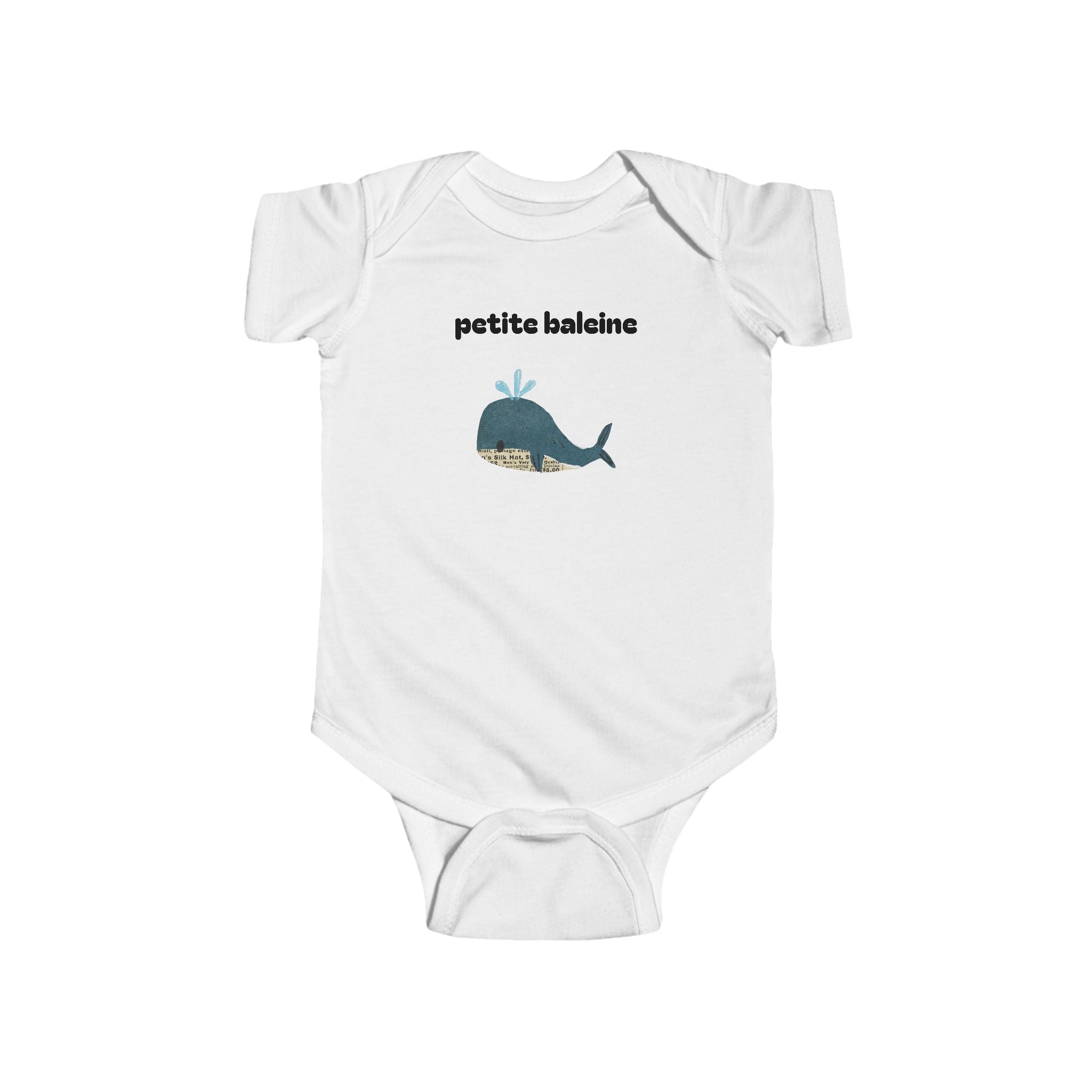 Petite baleine (little whale) Baby bodysuit
