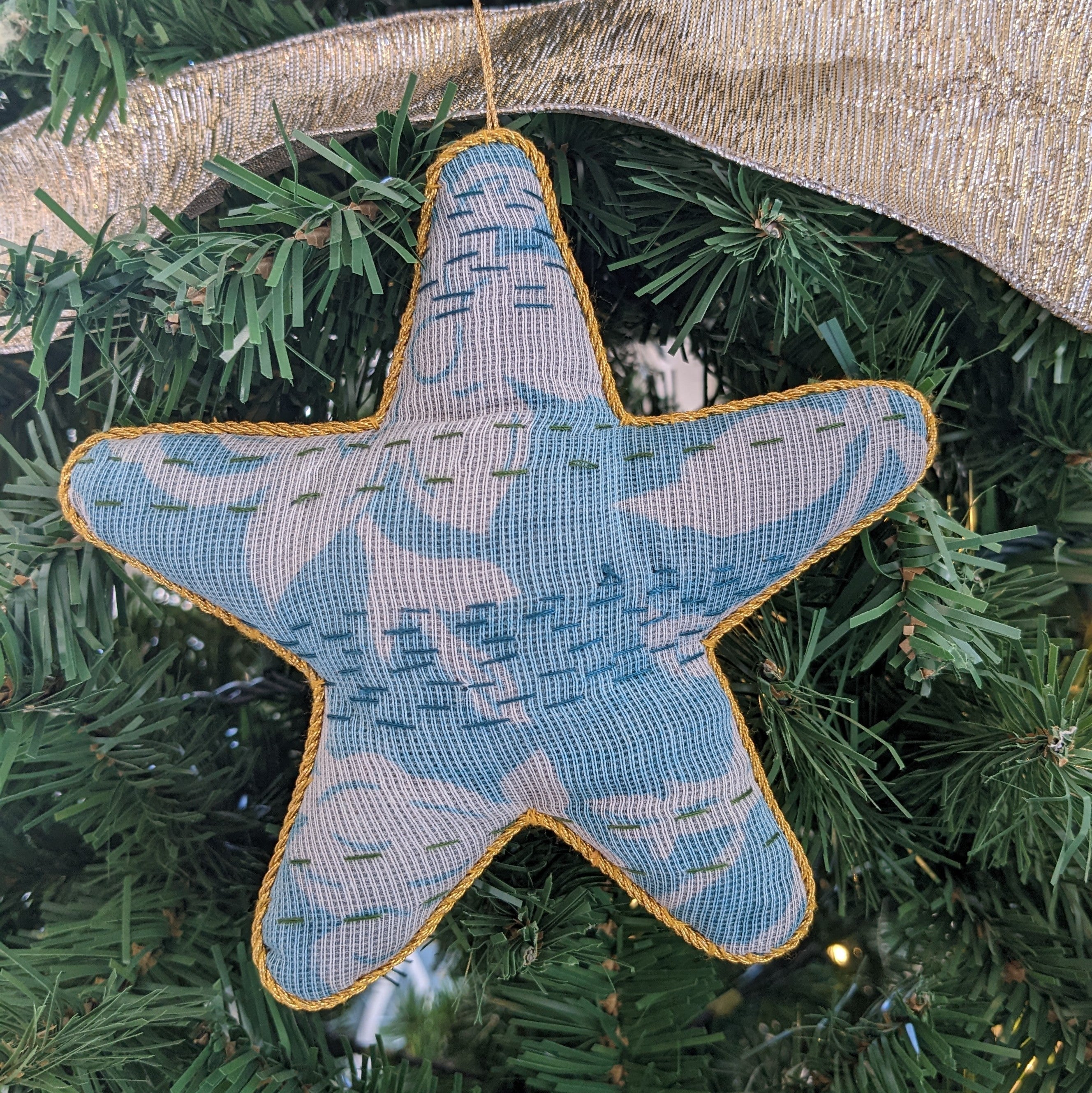 Upcycled Sari Star Ornaments