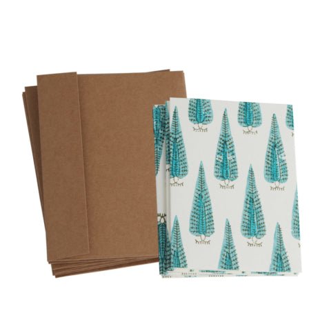 Block Print Peacock Card Set