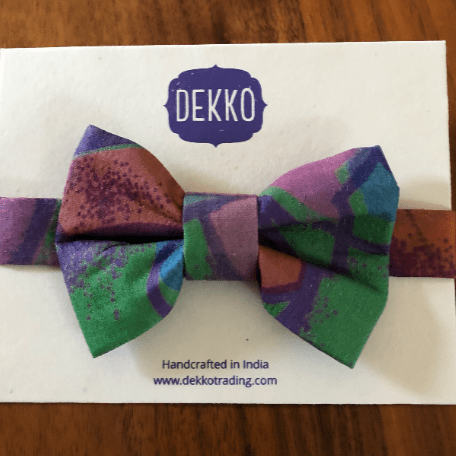 Emerald & Mauve Saree Bowtie