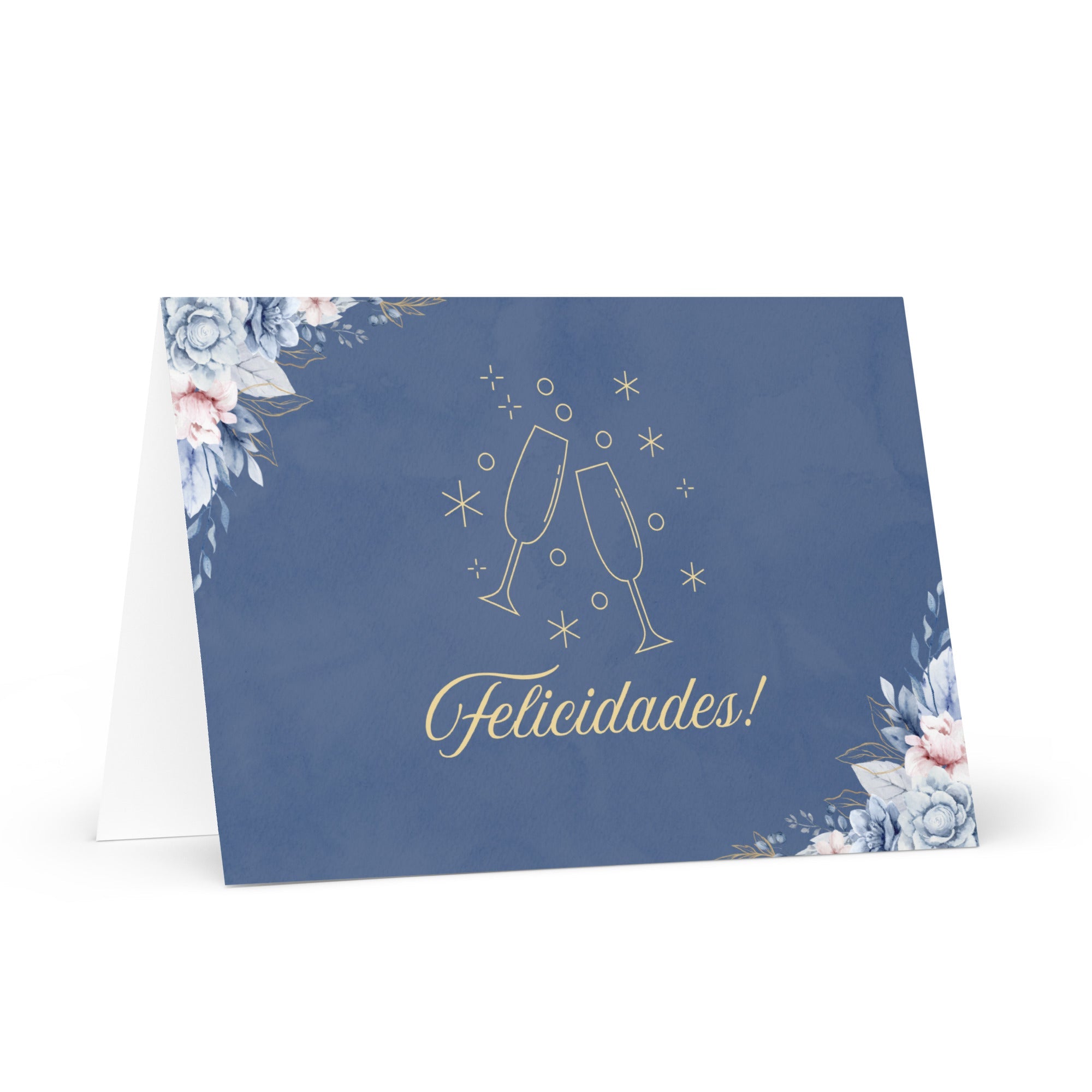 Felicidades champagne glasses Greeting card