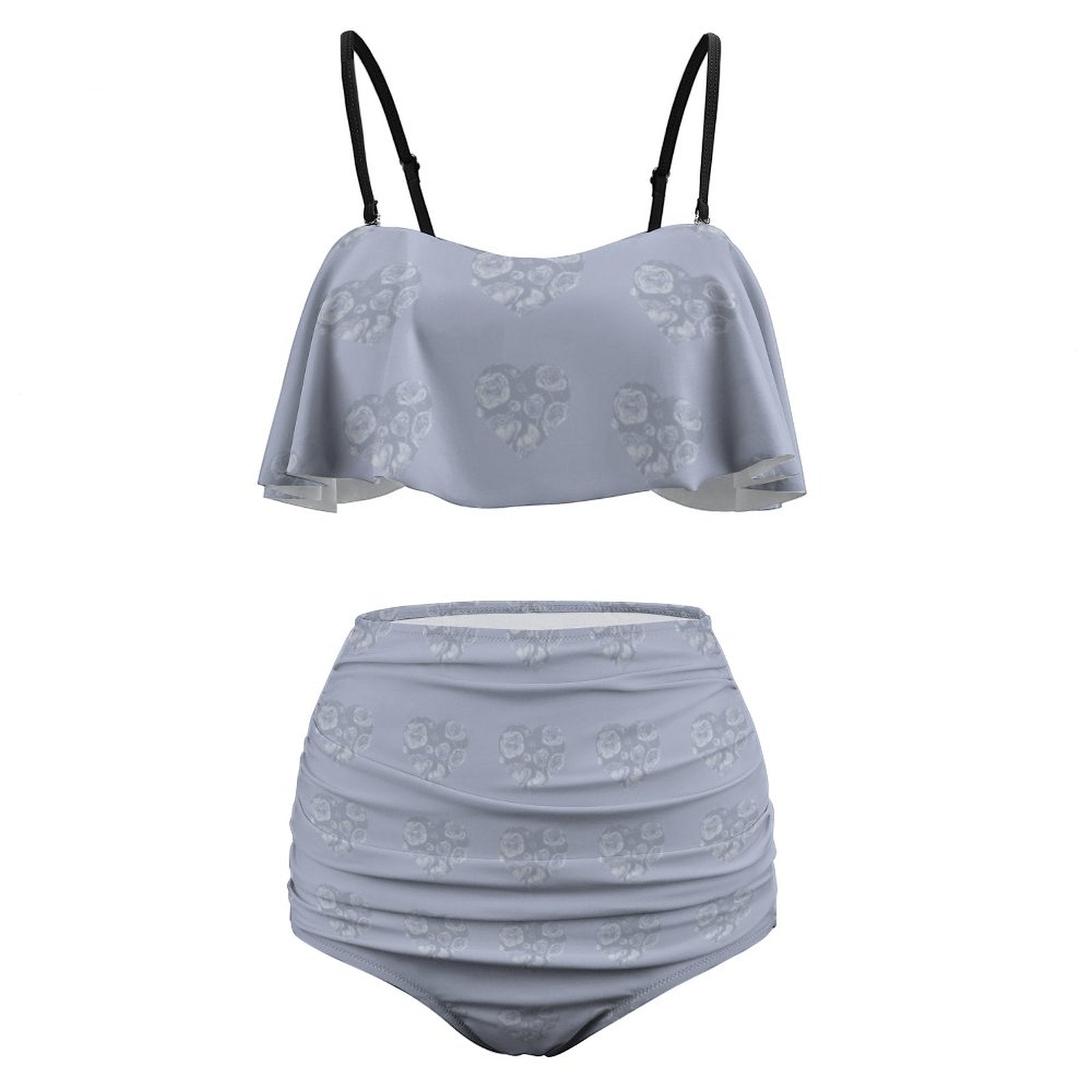 Floral hearts Ruffle Tankini Swimsuit