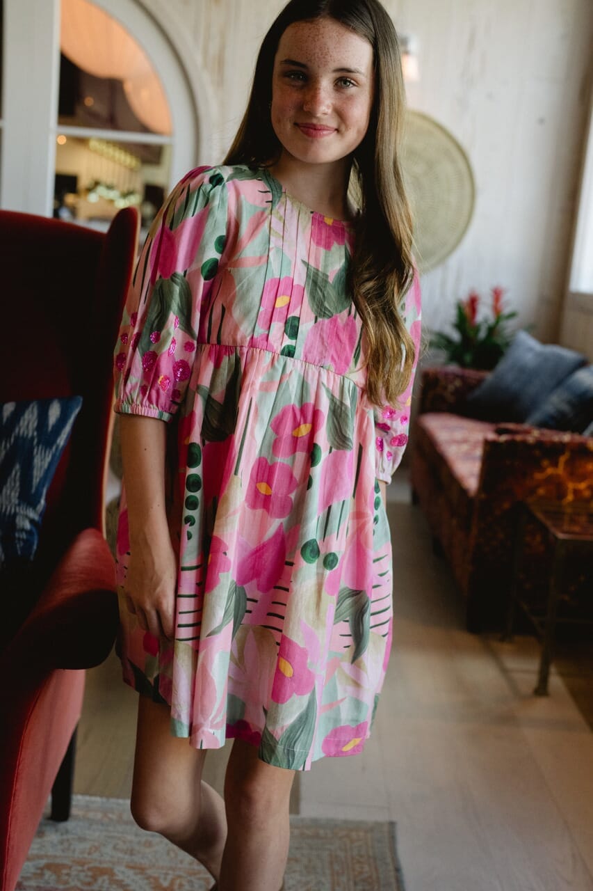 Girls Eva Dress - Frosted Blush