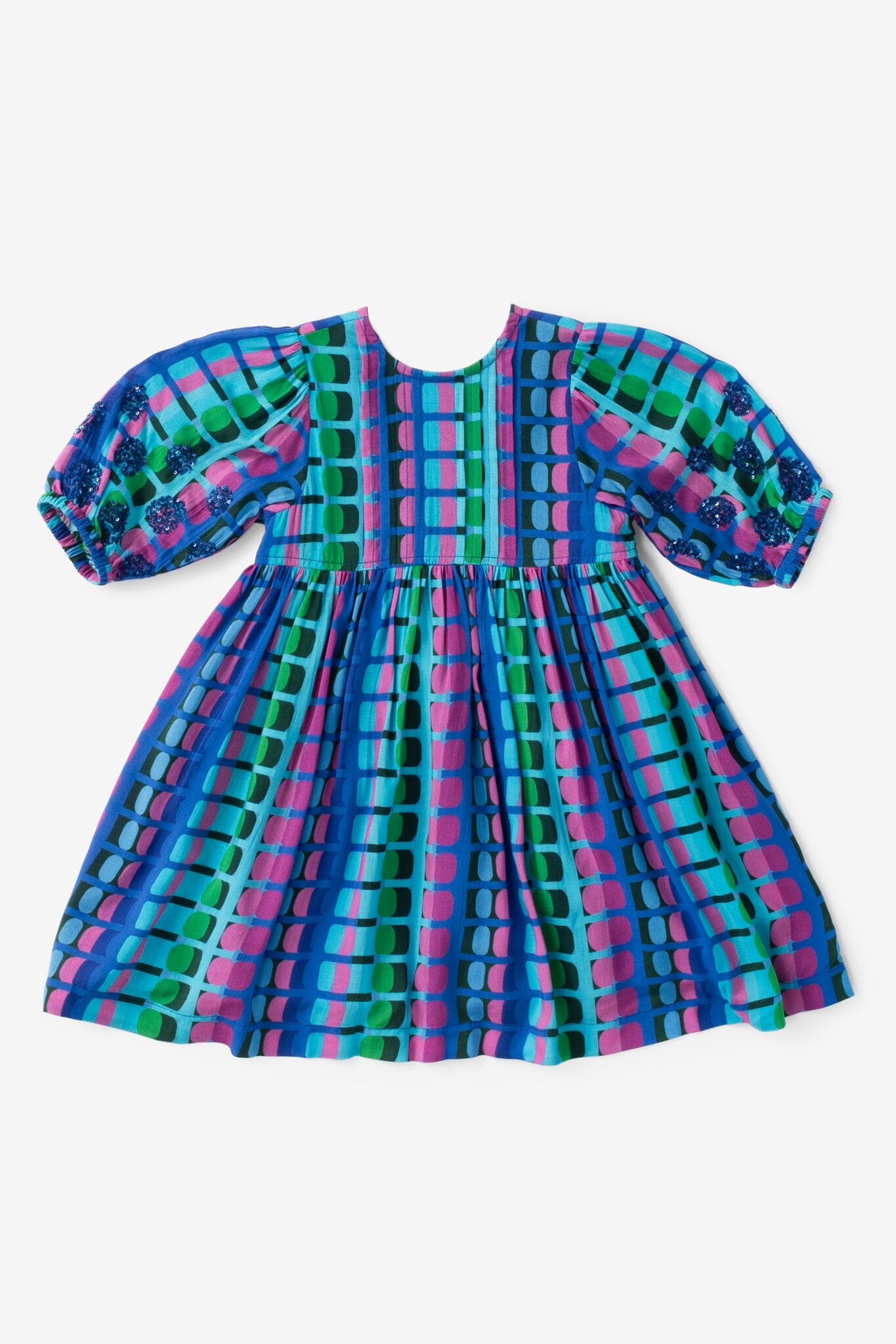 Girls Eva Dress - Jade Geo