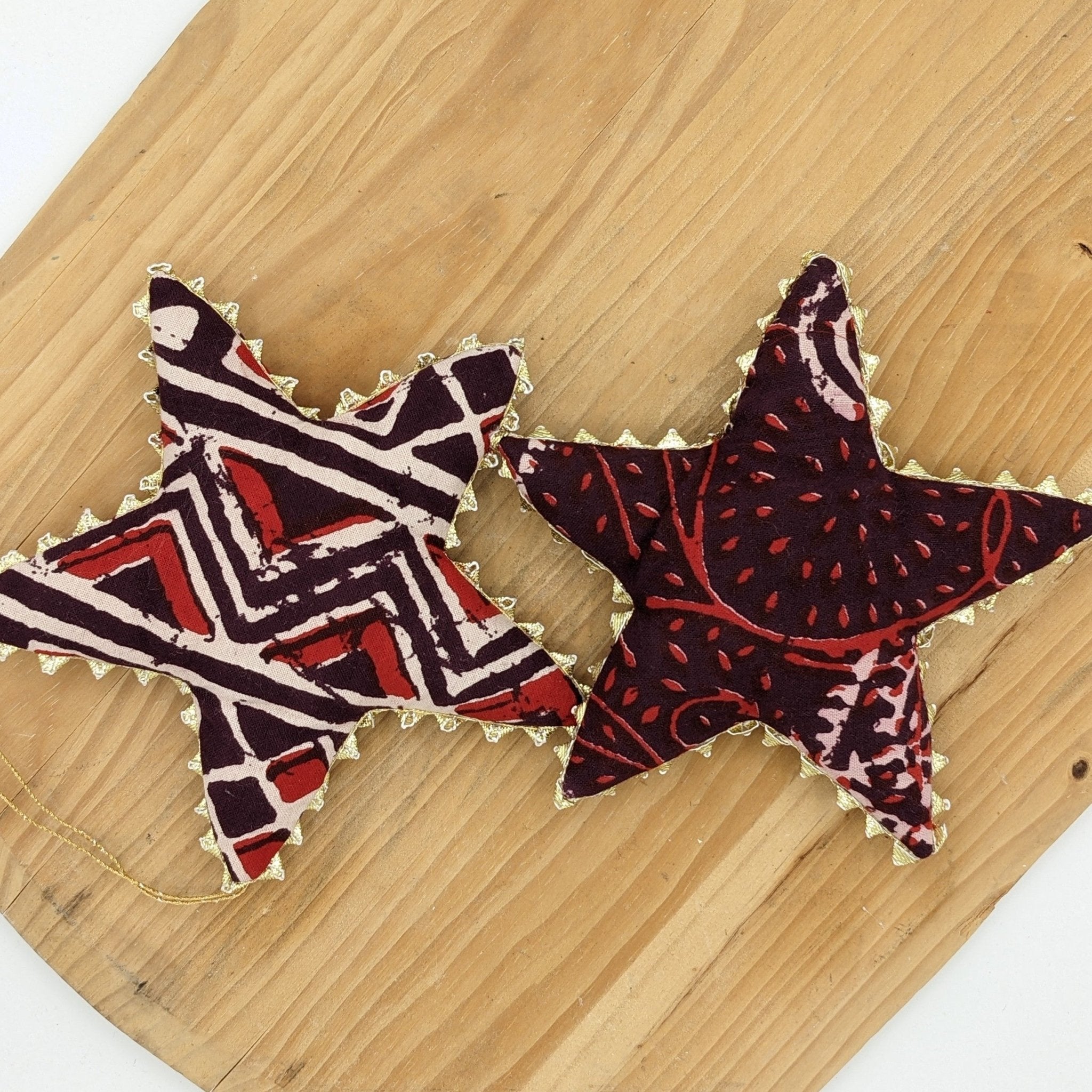 Gold Trimmed Star Ornaments