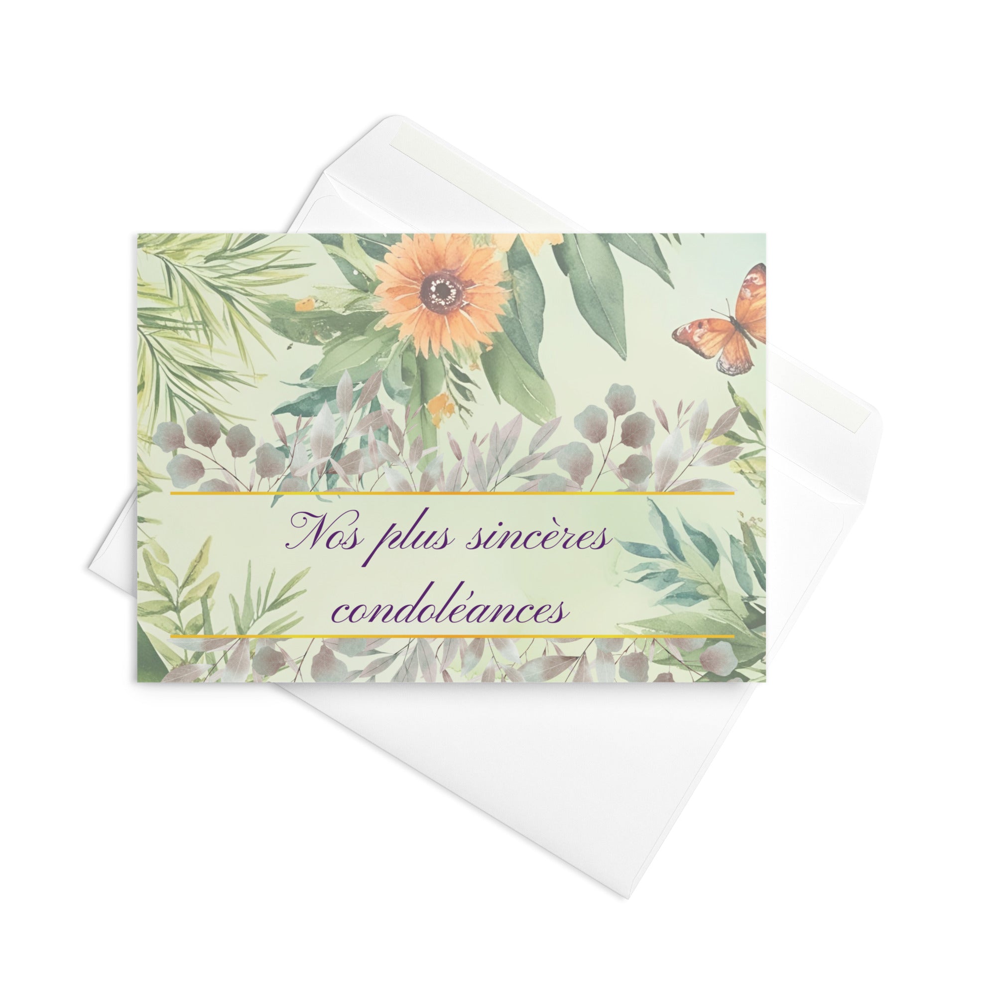 Nos plus sincères condoléances sympathy card
