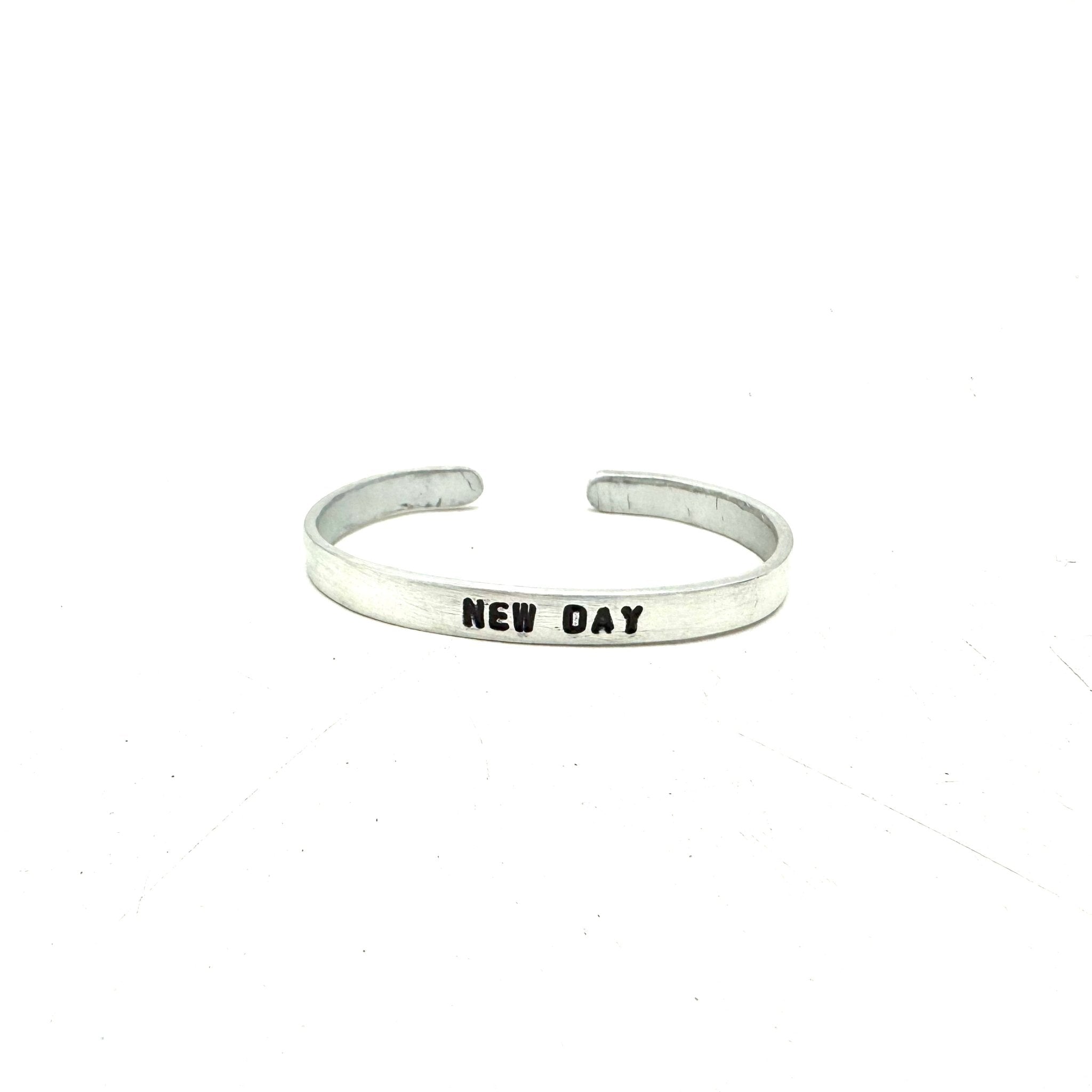 Inspirational Aluminum Cuff - New Day