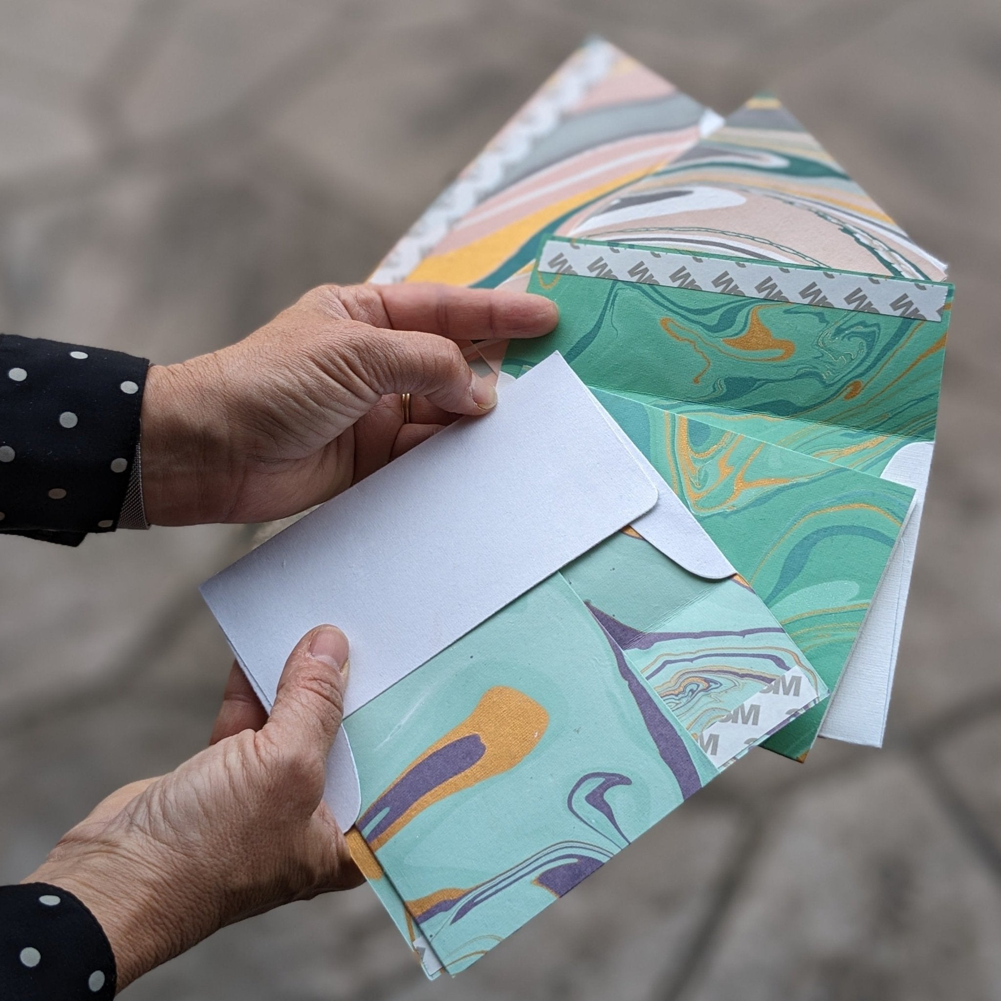 Jade & Gold Marbled Greeting Card