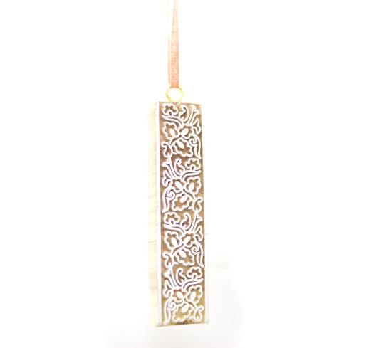 Lace Wooden Block Ornament
