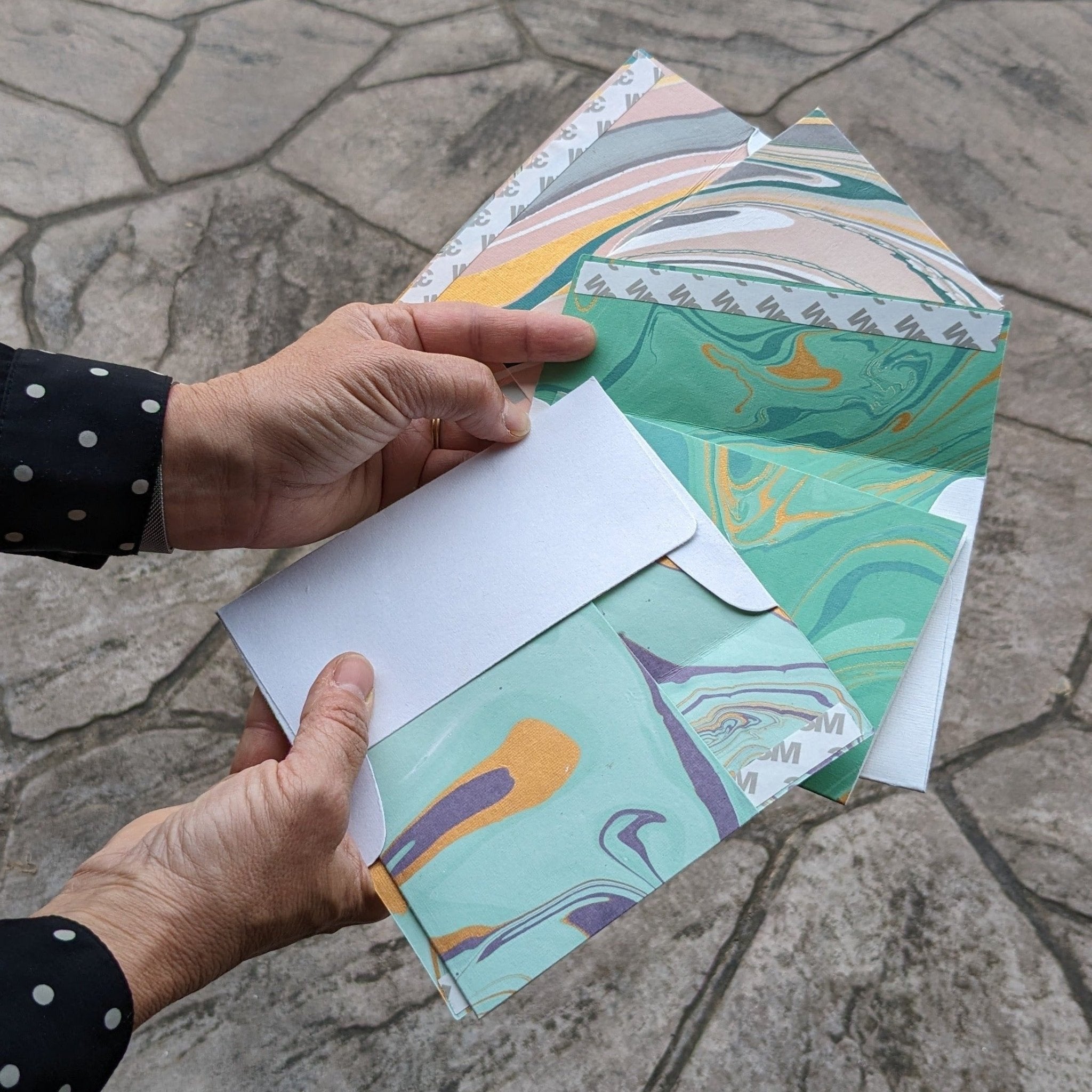 Orchid Marbled Greeting Card