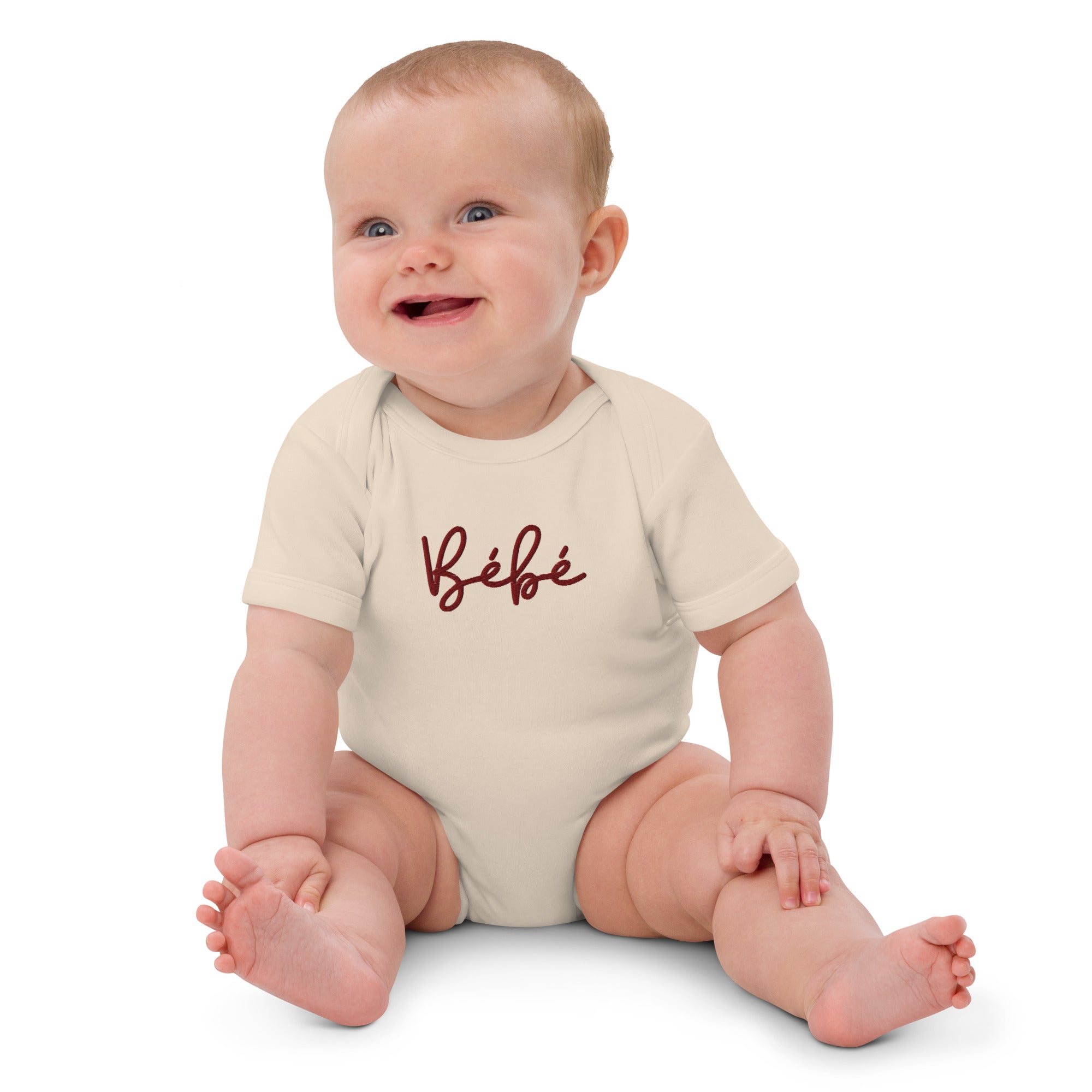 Bébé embroidered Organic cotton baby one piece - La Vie Bien - Baby bodysuit chic - Baby onesie french - Bebe cadeaux