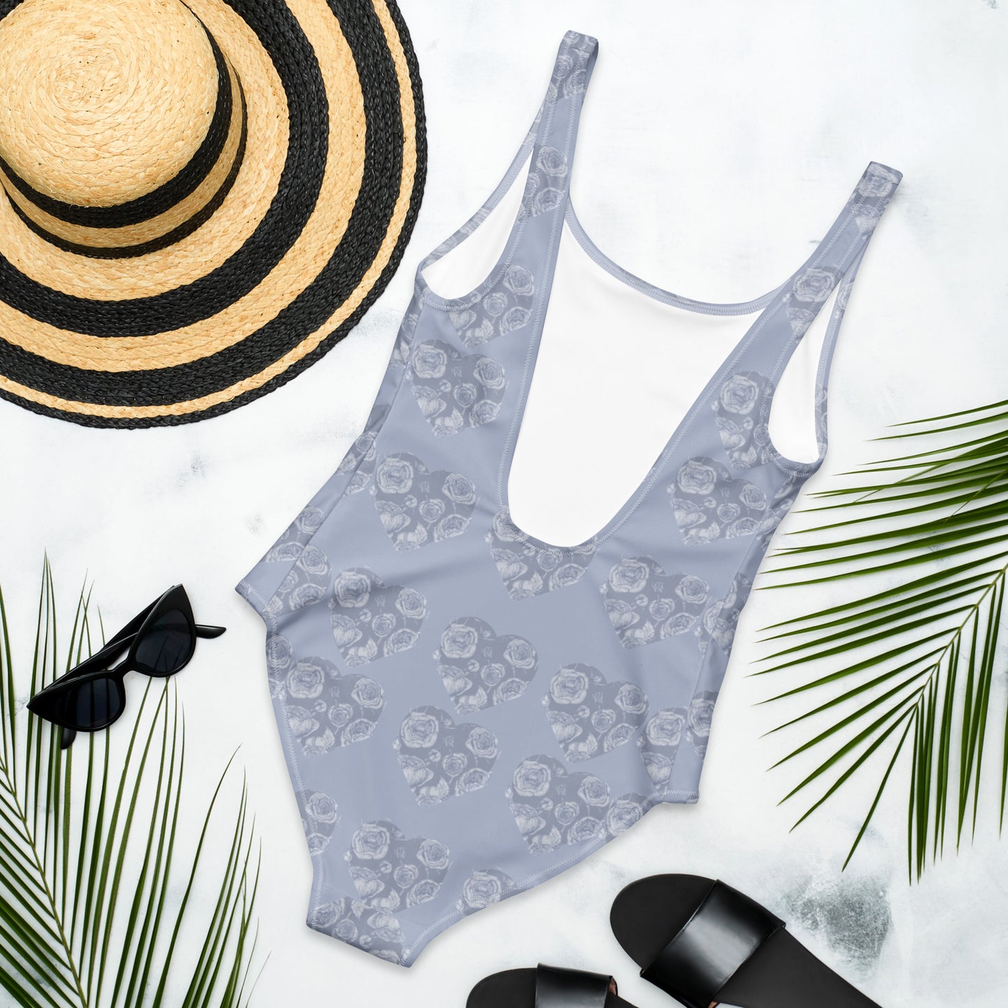 Purple floral One-Piece Swimsuit