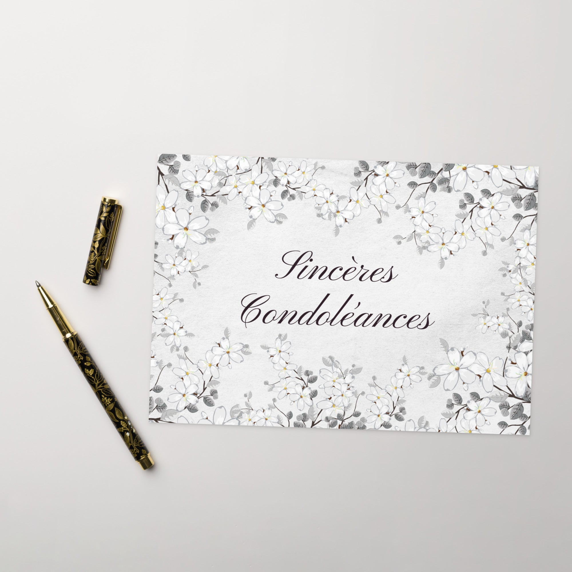 Sincères condoléances sympathy card