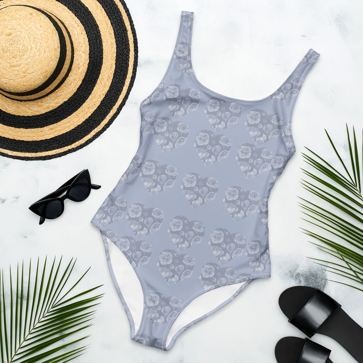 Purple floral One-Piece Swimsuit