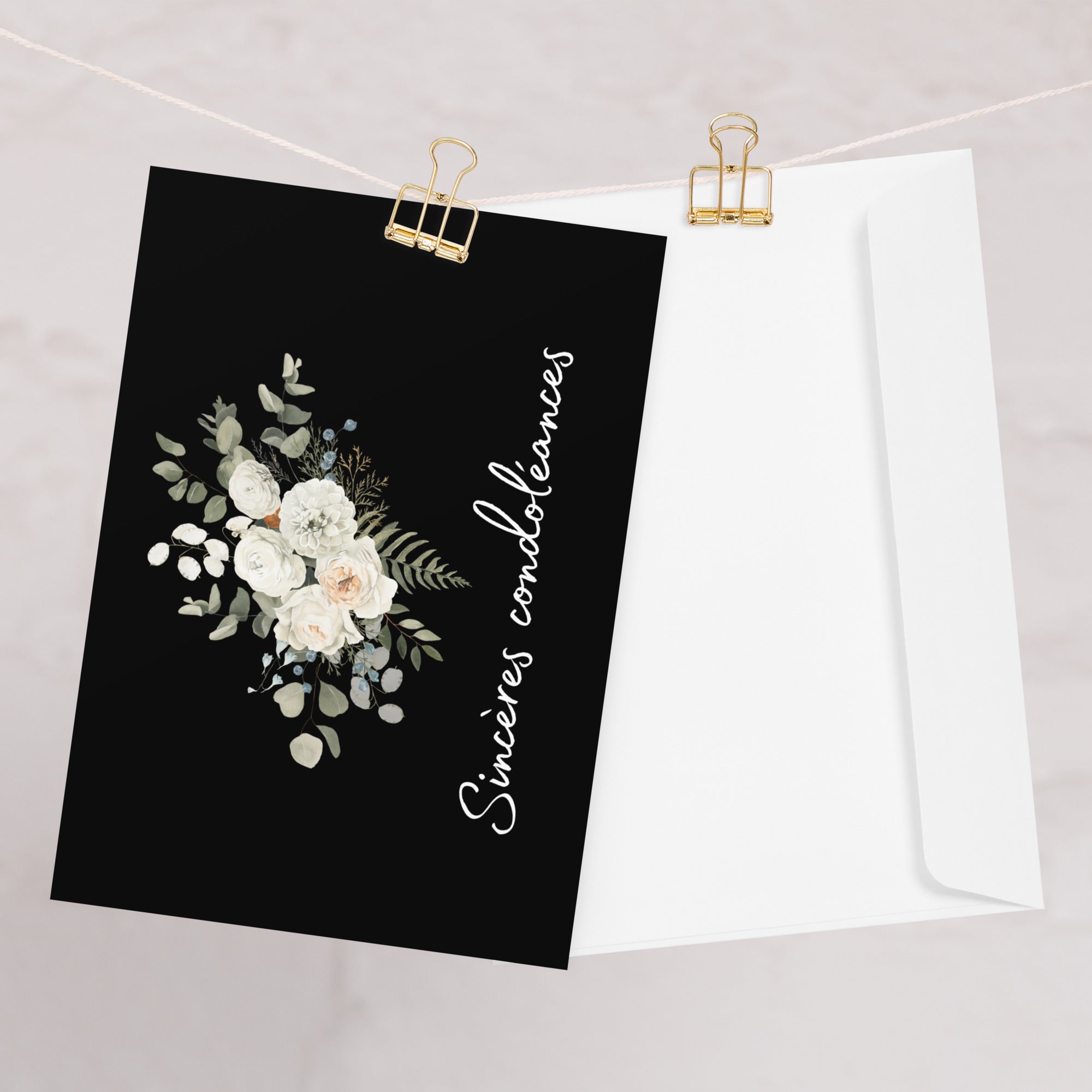 Sincères condoléances French sympathy Greeting card - La Vie Bien - Card for loss of family - Card for loss of friend