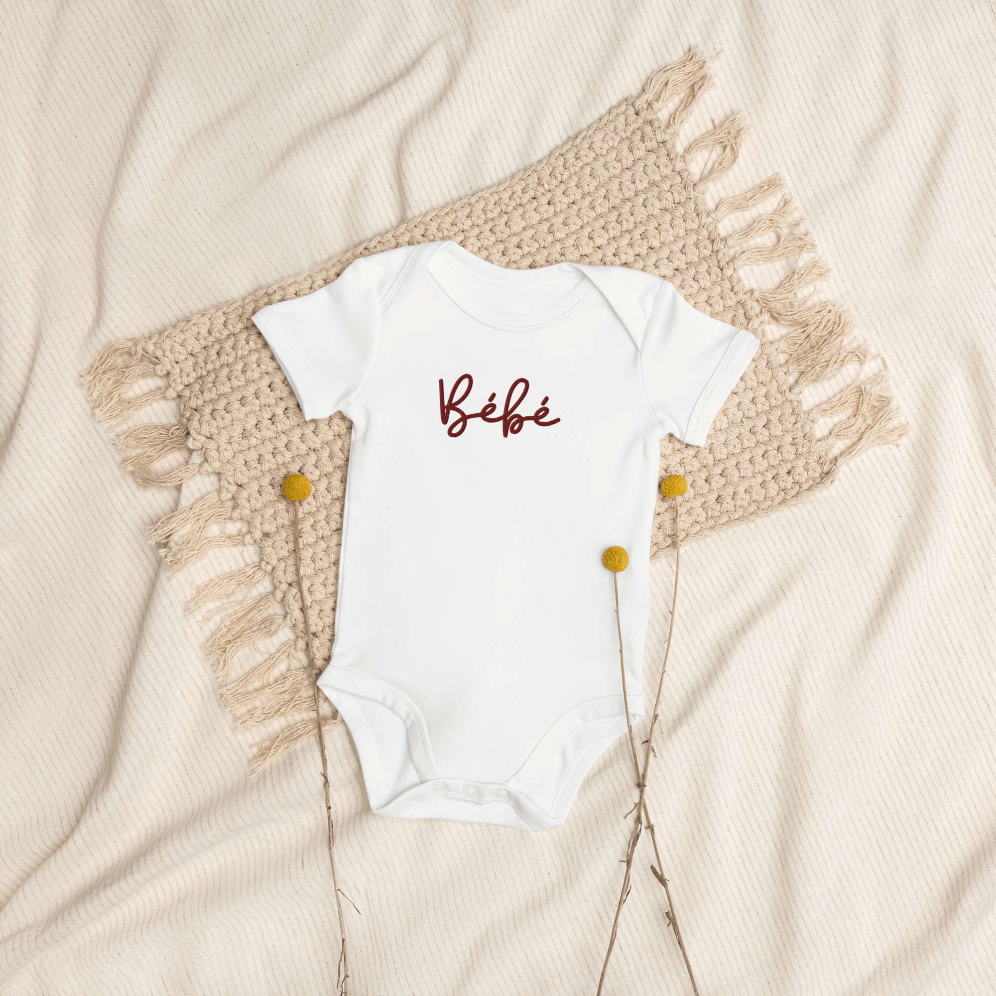 Bébé embroidered Organic cotton baby one piece