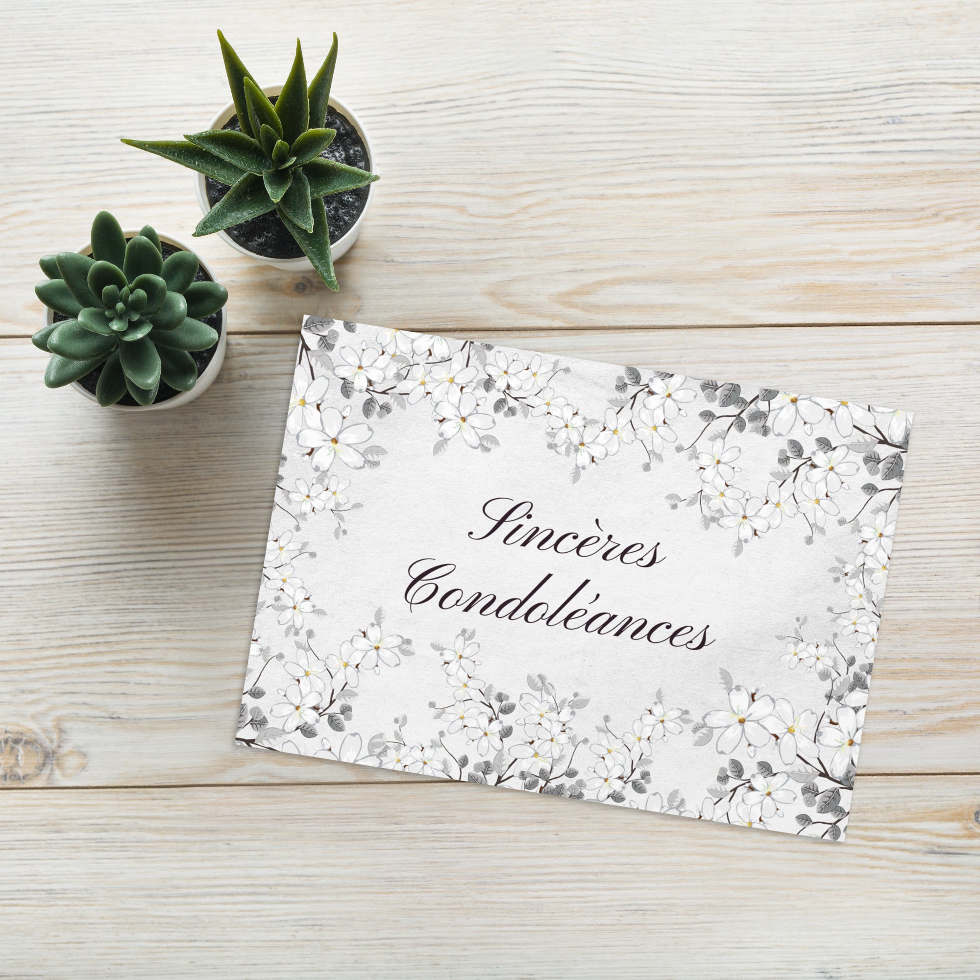 Sincères condoléances sympathy card