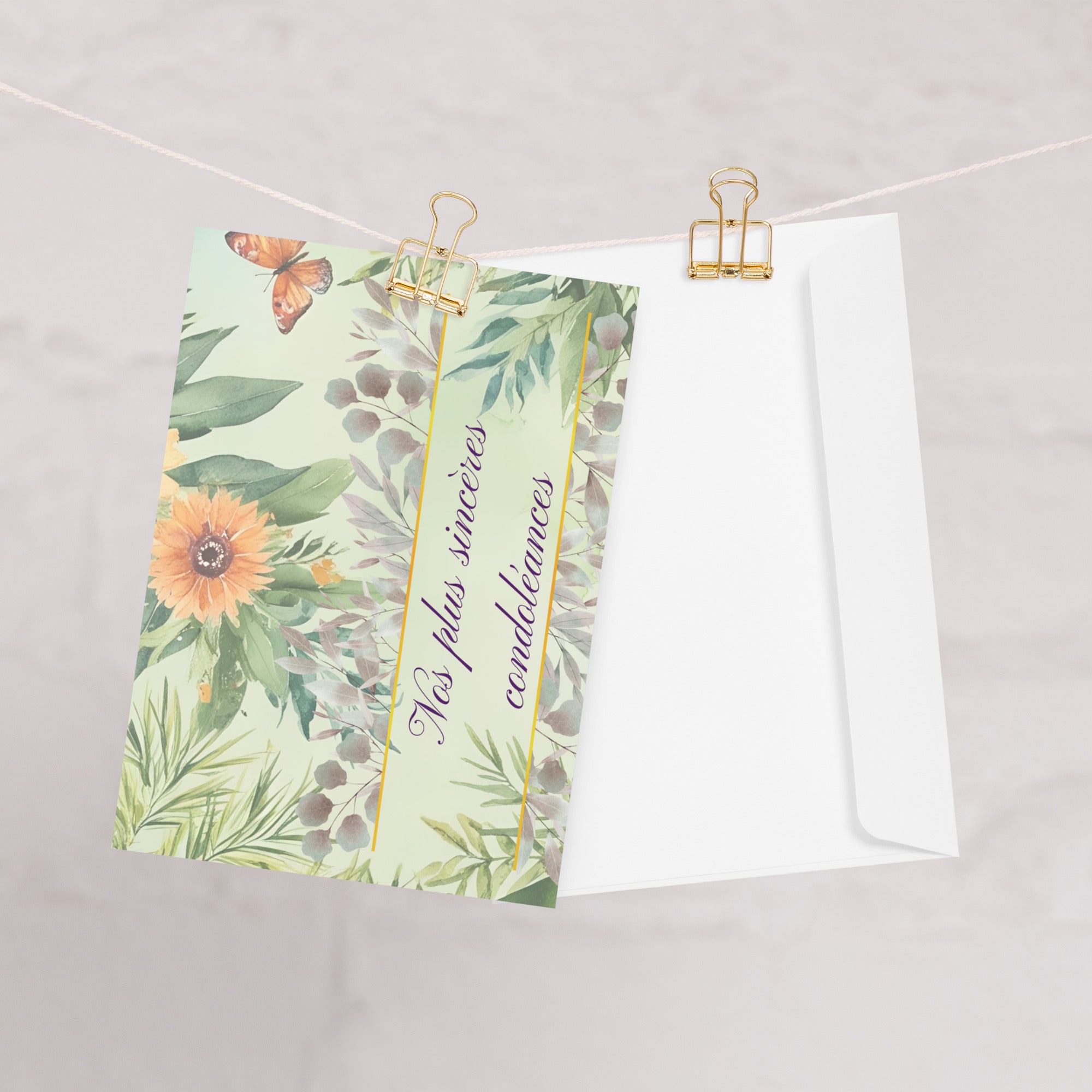 Nos plus sincères condoléances sympathy card