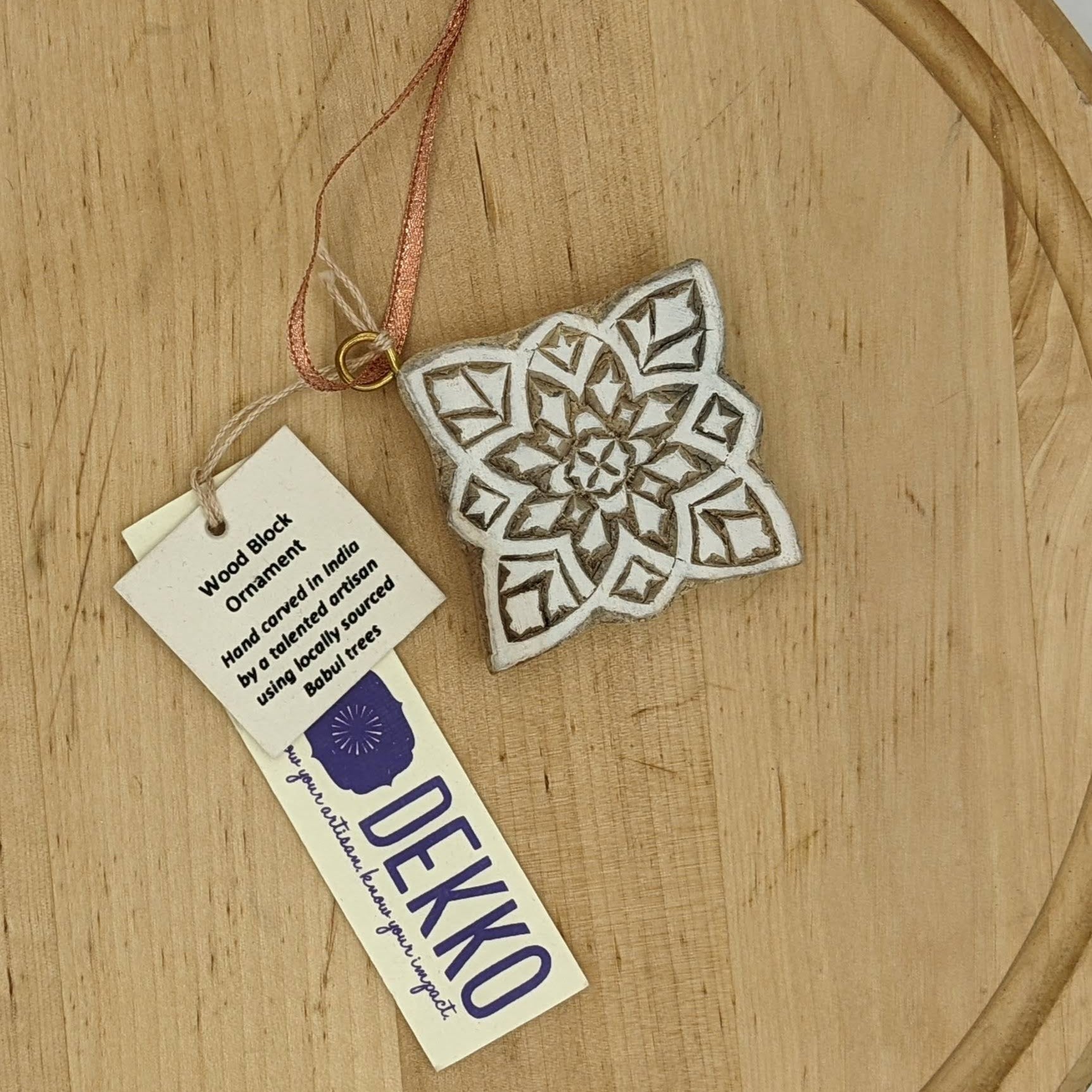 Star Wooden Block Ornament