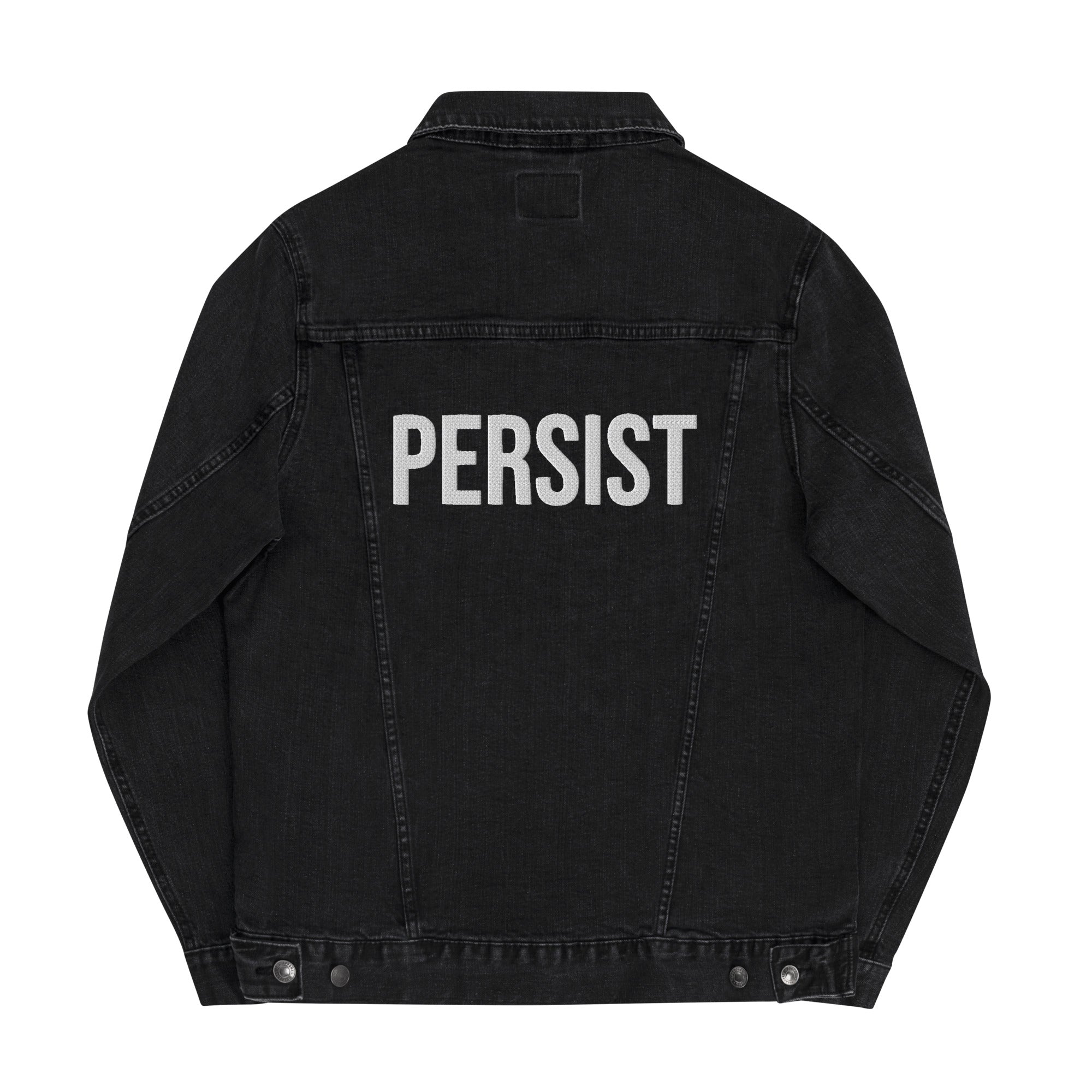 PERSIST embroidered Unisex denim jacket