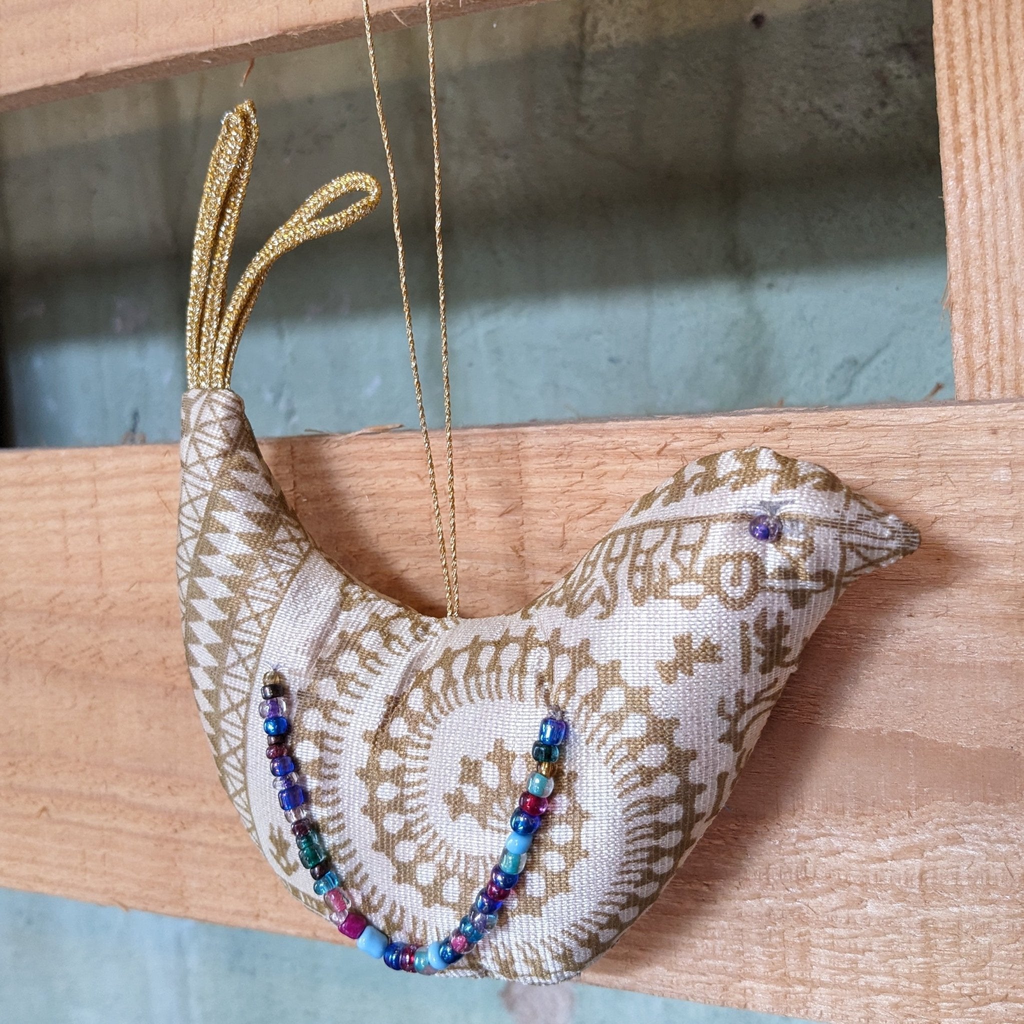 Upcycled Saree Bird Ornaments