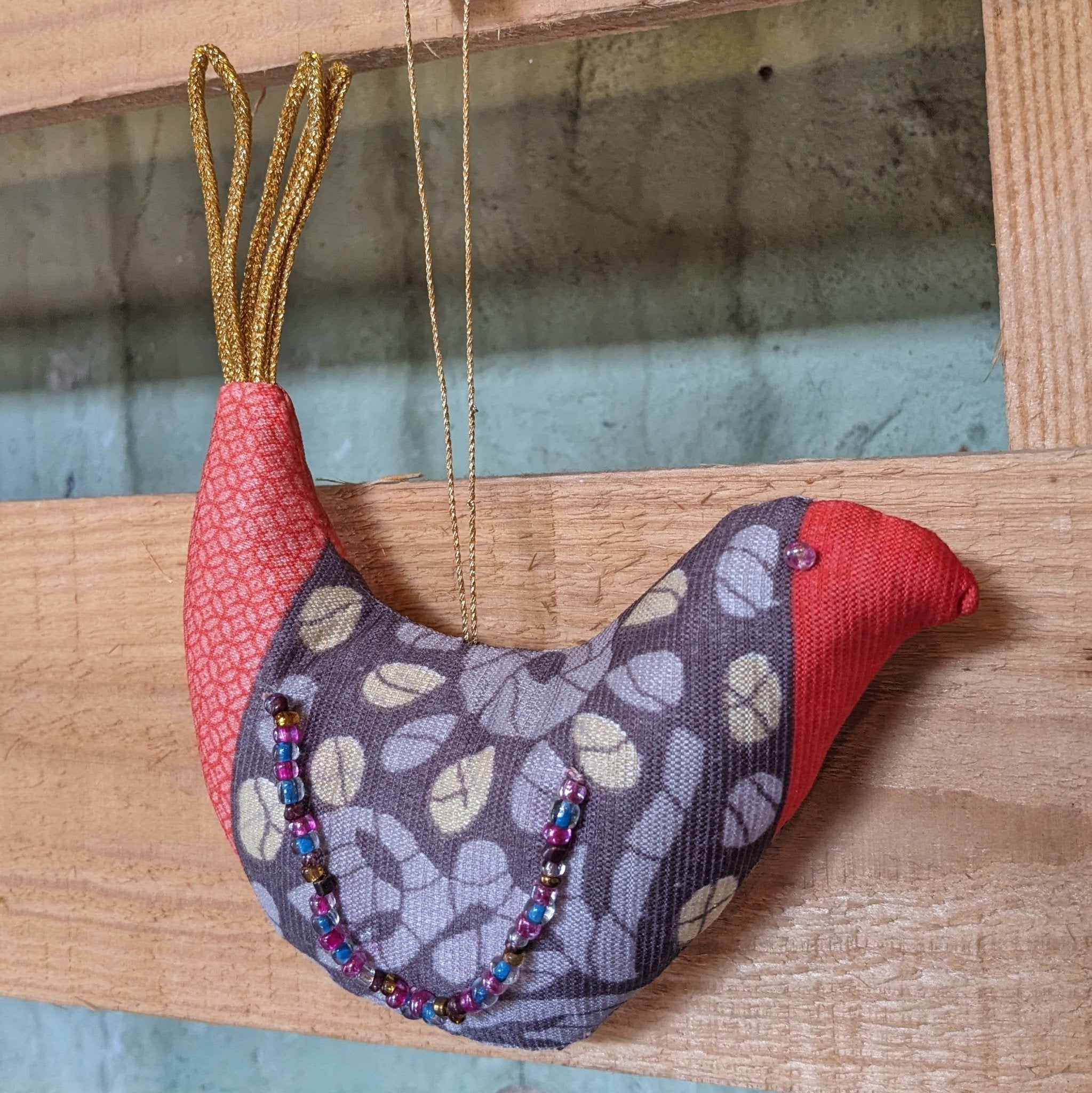 Upcycled Saree Bird Ornaments