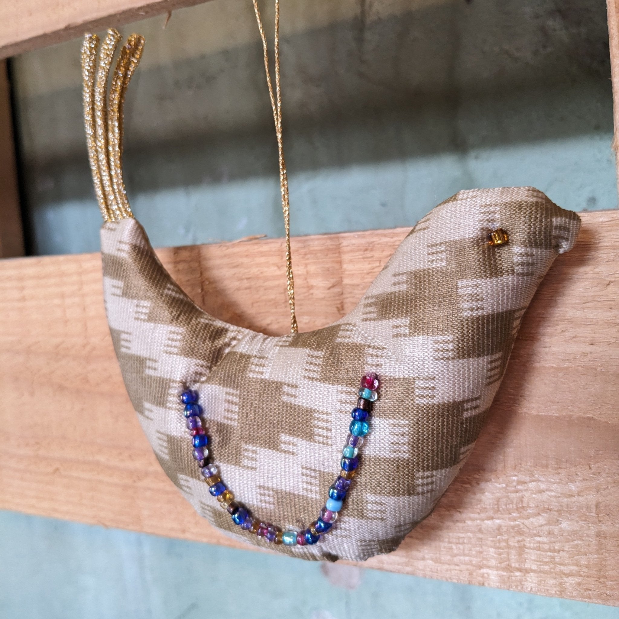 Upcycled Saree Bird Ornaments