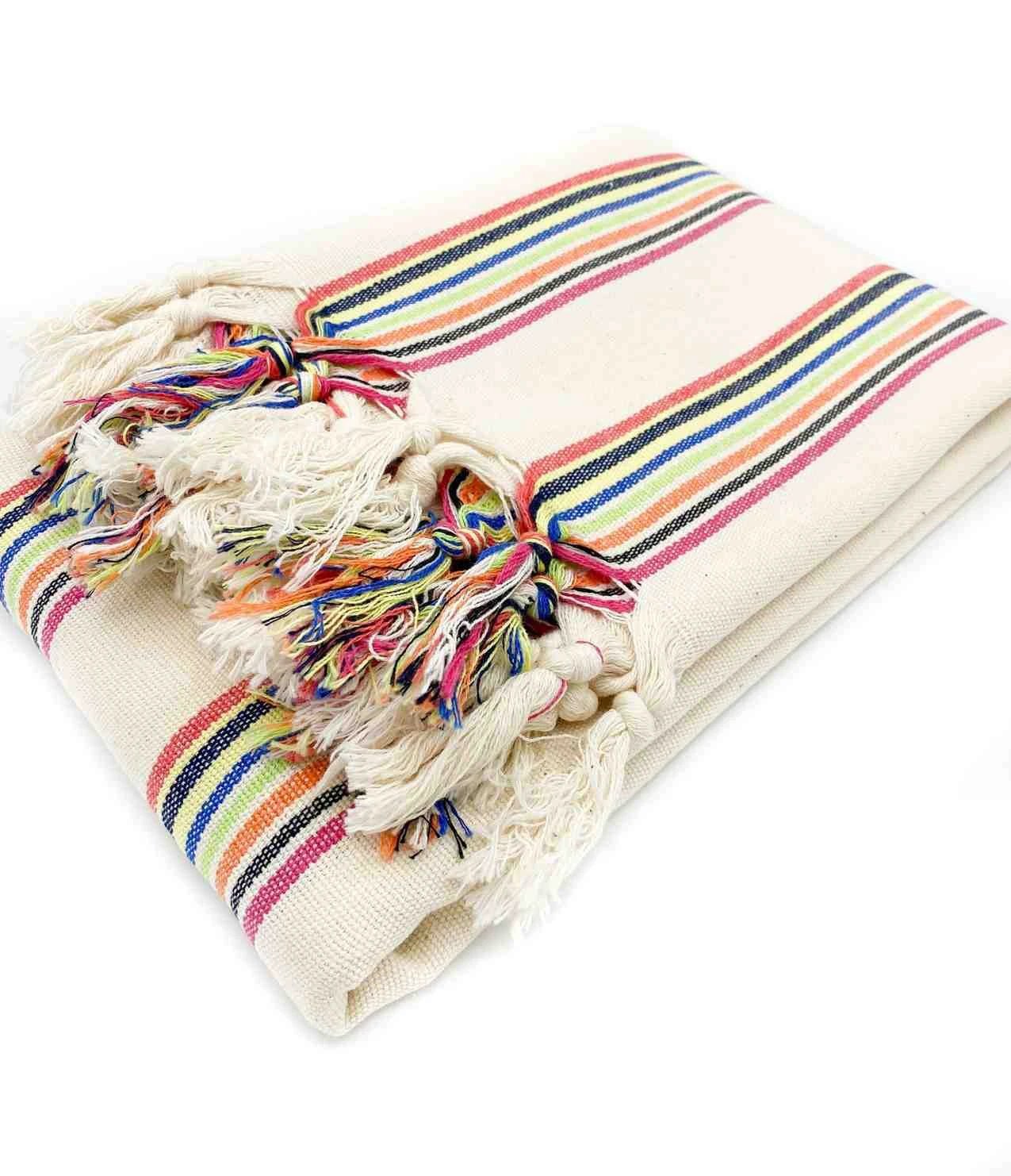 Rainbow Turkish Blanket - 100% Premium Turkish Cotton by Kalkedon Towels