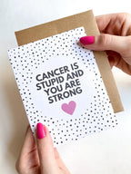 Cancer is Stupid and You Are Strong Get Well Card by Five Dot Post