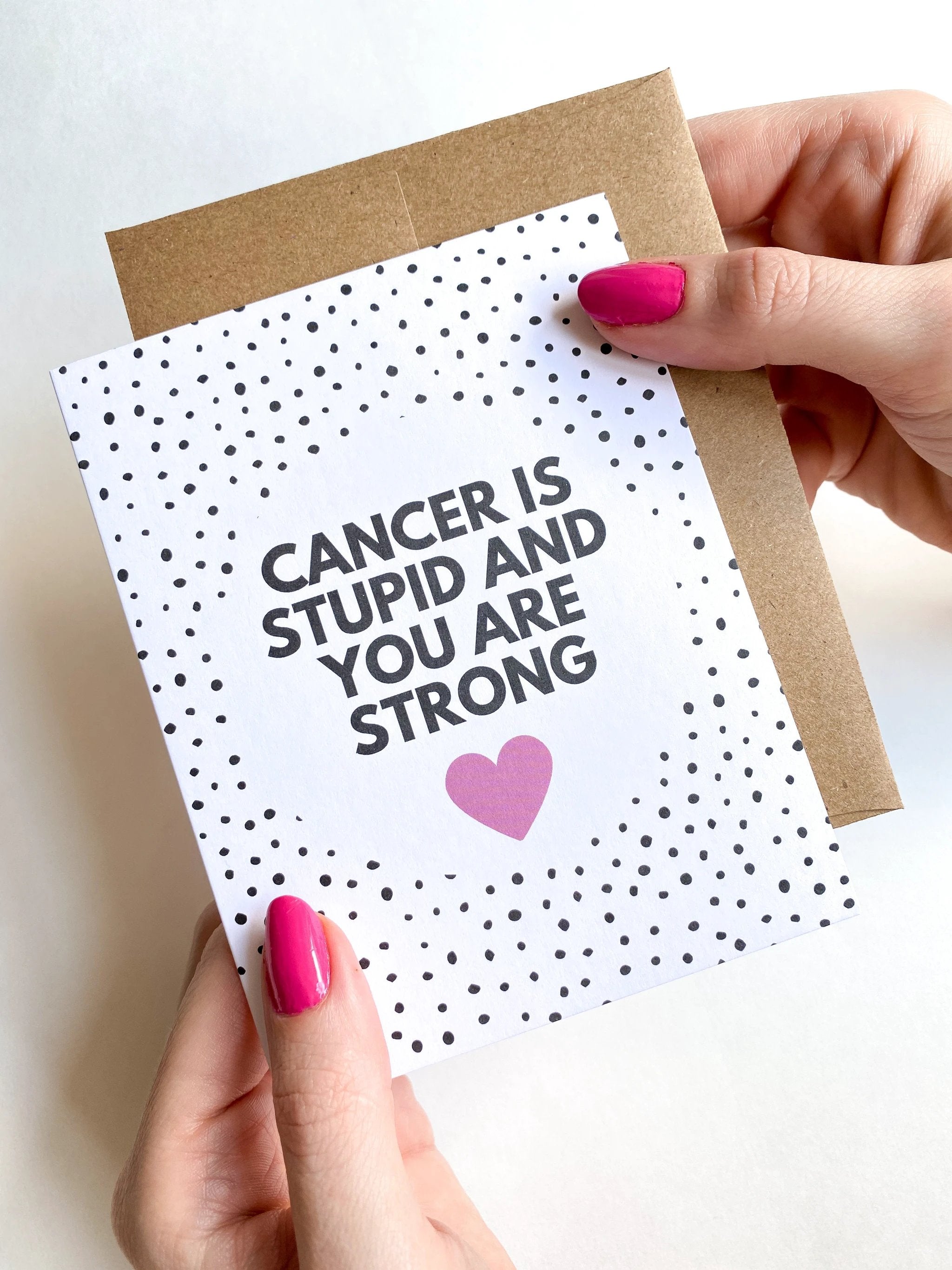 Cancer is Stupid and You Are Strong Get Well Card by Five Dot Post