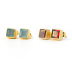 Crystal Waters Studs - Brass