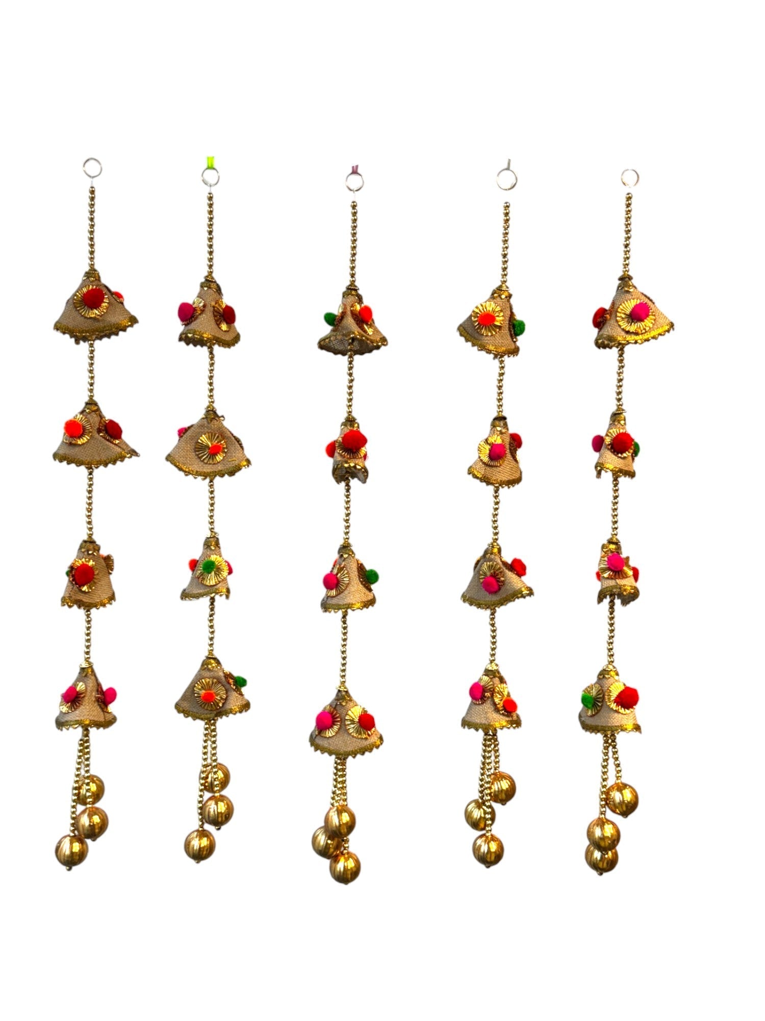 Jute Lari with PomPom & Gota, Set of 5