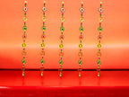 2 Feet Long Multicolor Gota Ring Hanging with bell Ornament, Set of 5