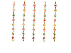 2 Feet Long Multicolor Gota Ring Hanging with bell Ornament, Set of 5