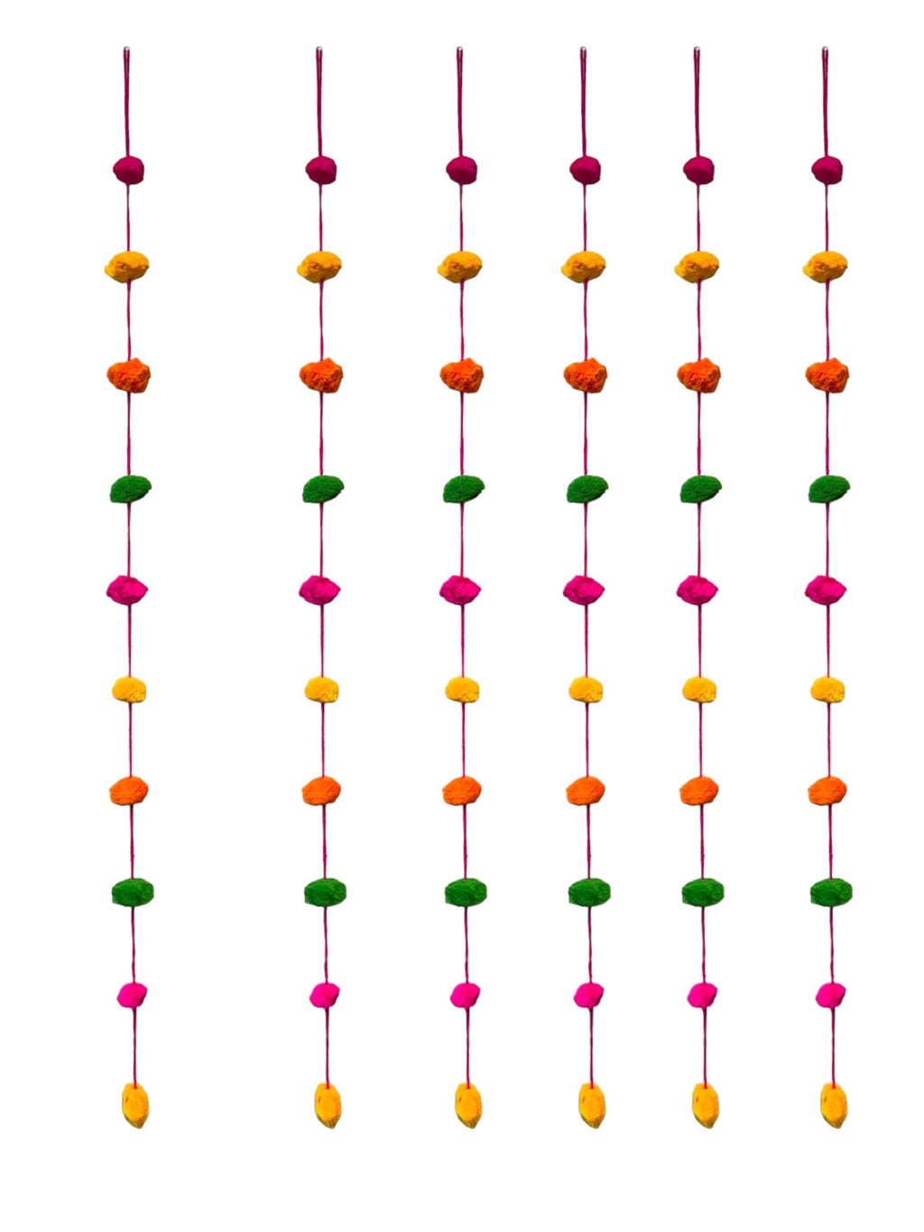60" Long Pom Pom Strings, Set of 6