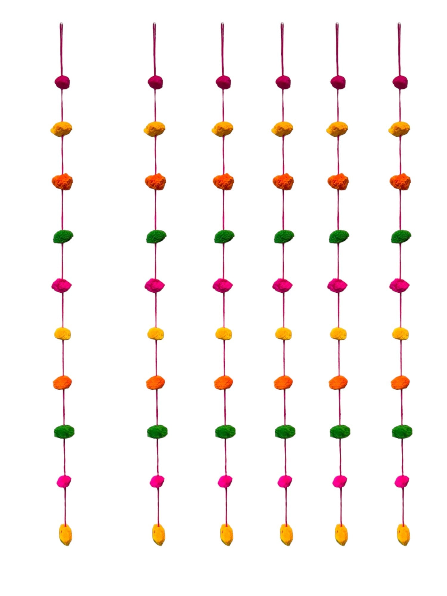 60" Long Pom Pom Strings, Set of 6