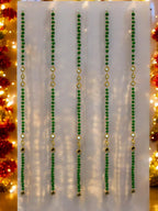 52" Long Pompom & Real Mirror Lari, Set of 5