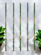 52" Long Pompom & Real Mirror Lari, Set of 5