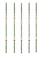 52" Long Pompom & Real Mirror Lari, Set of 5
