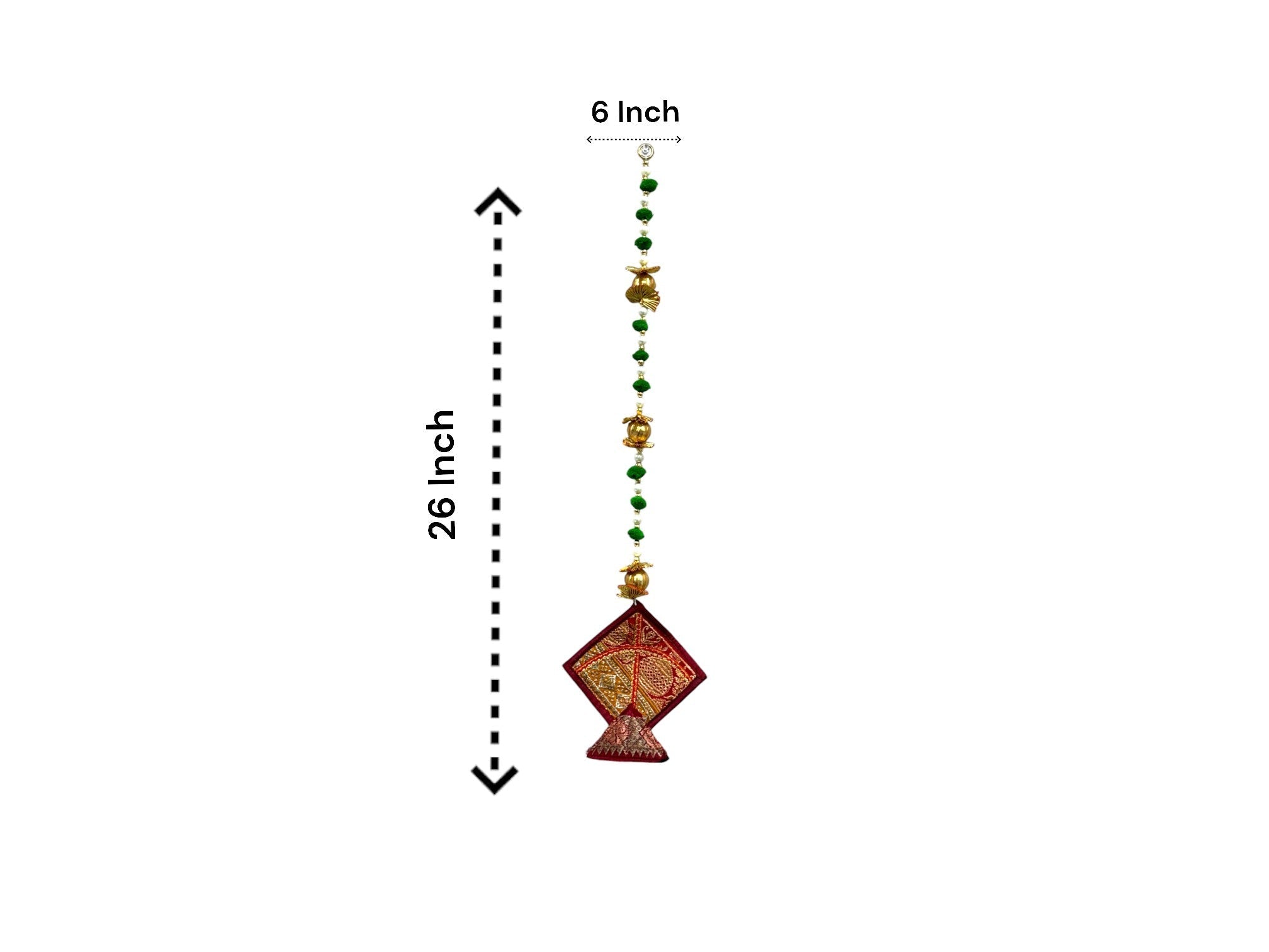 26" Long Gota Ball & Pearl Lari with Kite Tassels for Lohri or Makar Sankranti, Set of 5