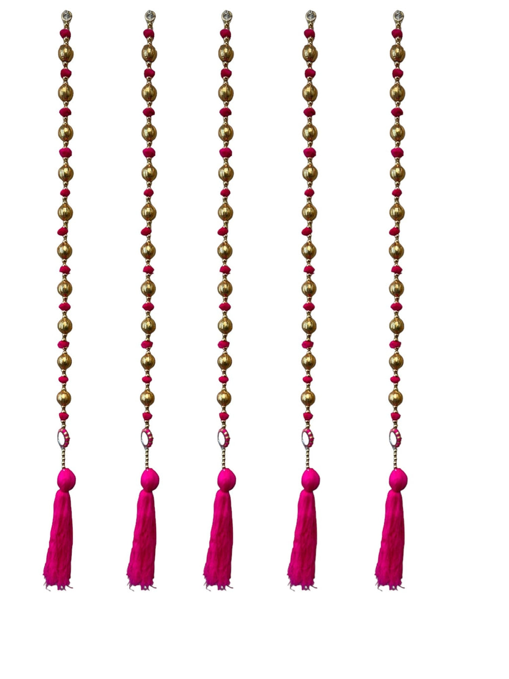 36" Gota Ball Lari With Tassels, set of 5