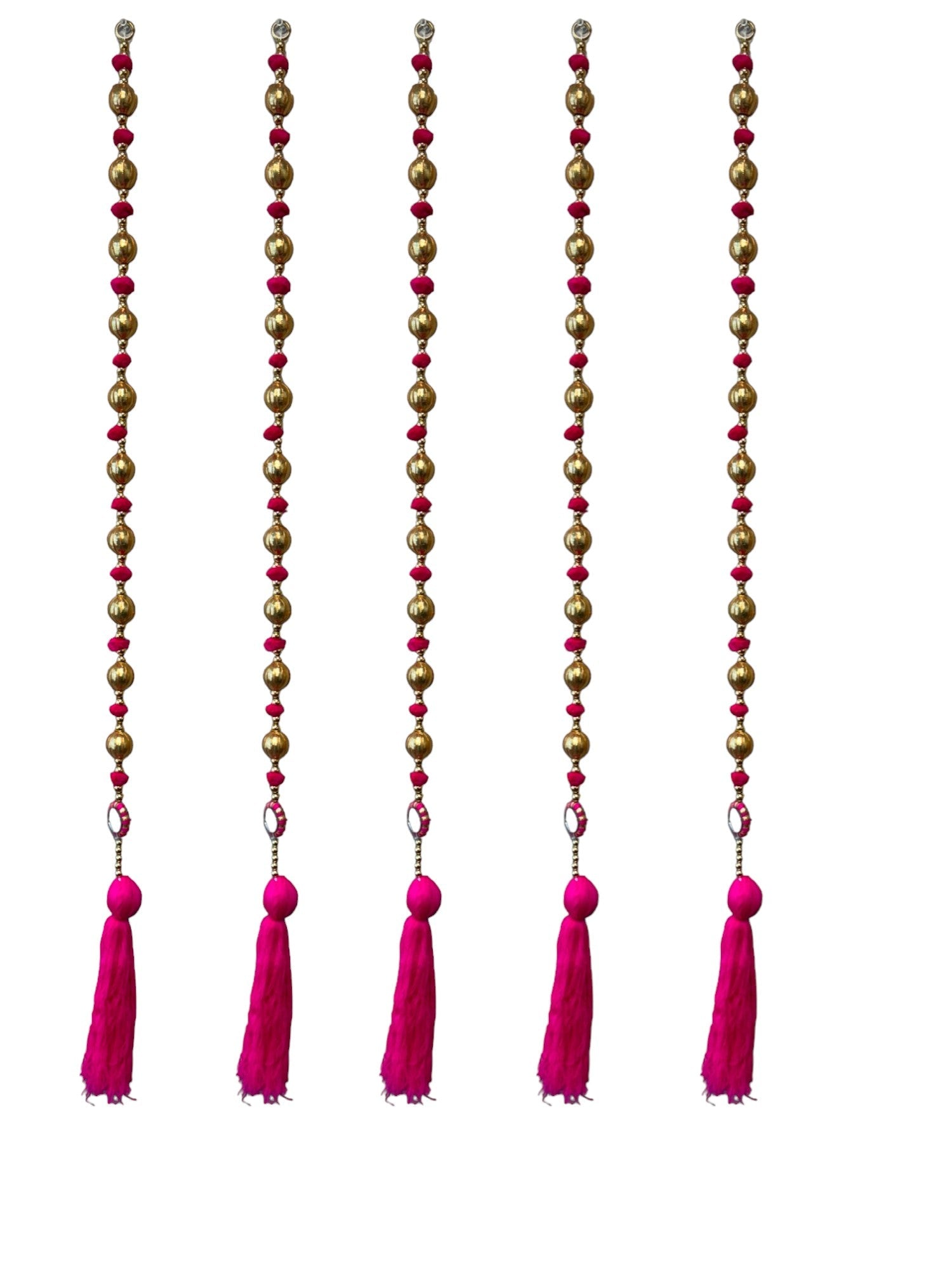 36" Gota Ball Lari With Tassels, set of 5