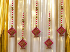 26" Long Gota Ball & Pearl Lari with Kite Tassels for Lohri or Makar Sankranti, Set of 5