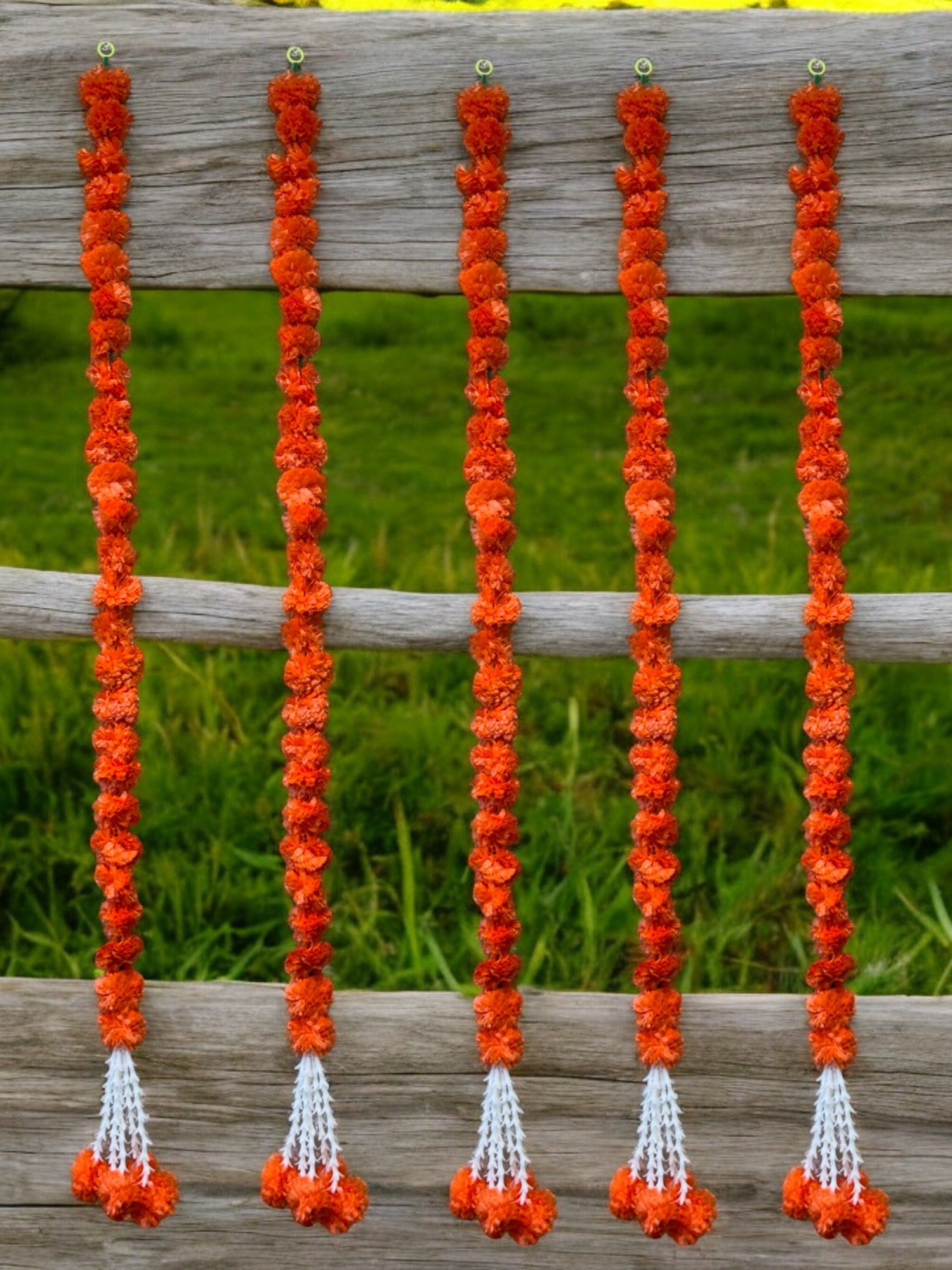 52" Long Artificial Marigold Lari, Set of 5