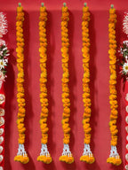 60" Long Artificial Marigold Lari, Set of 5