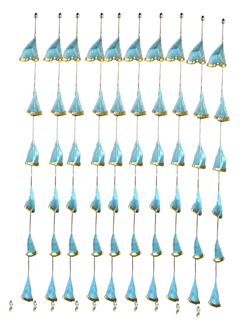 Net Fabric and Gota Lari, Set of 10