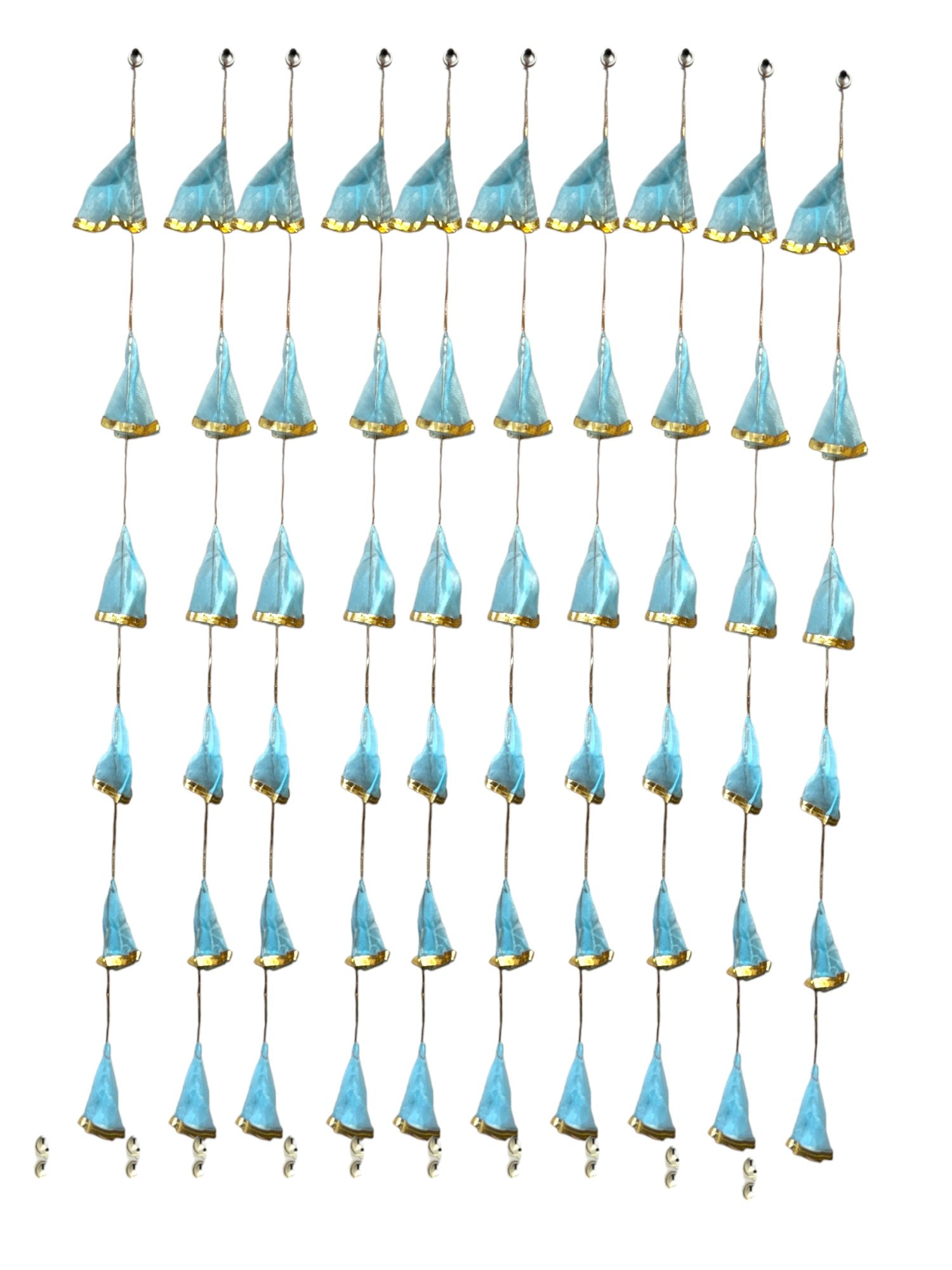 Net Fabric and Gota Lari, Set of 10