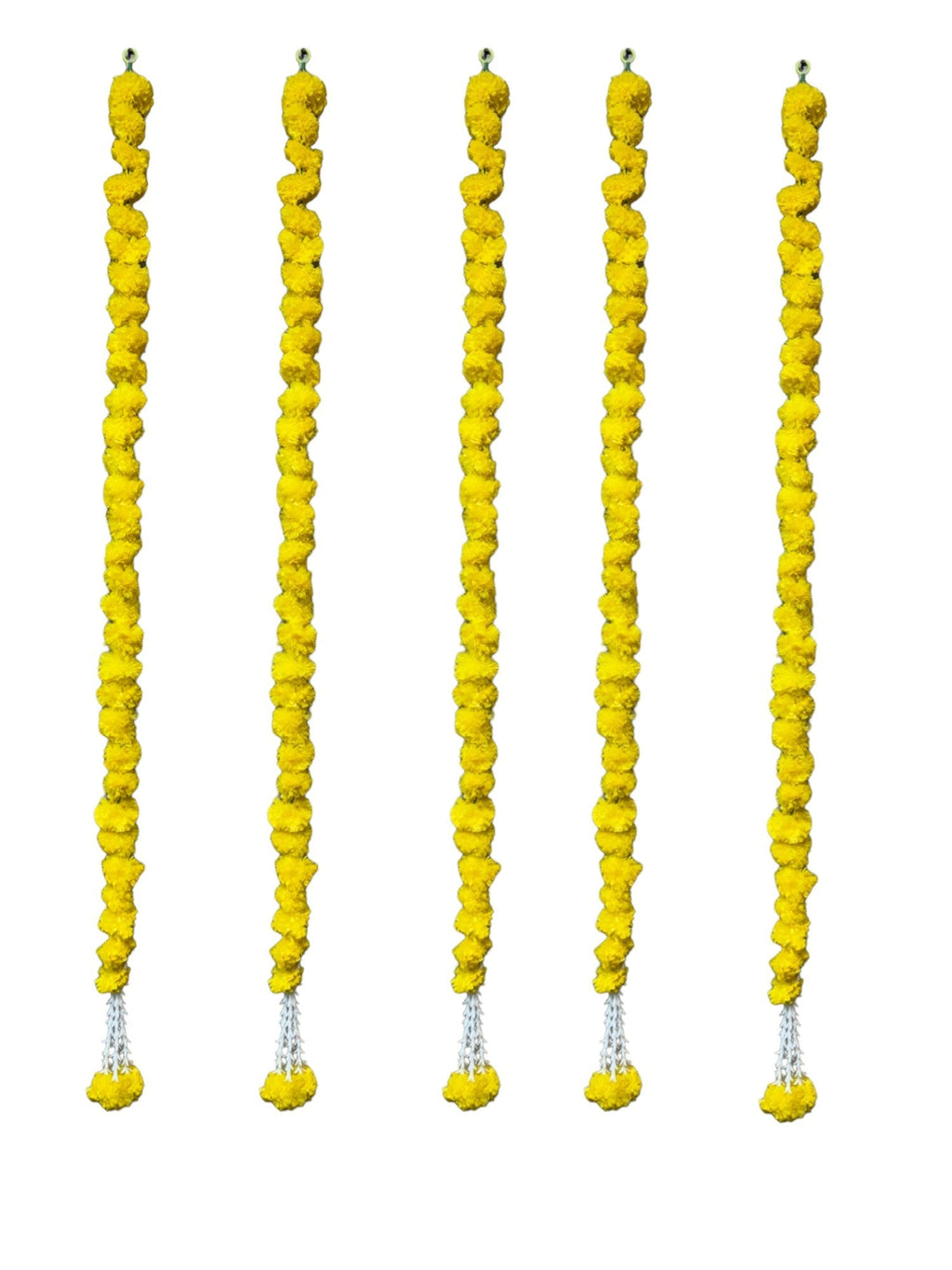 60" Long Artificial Marigold Lari, Set of 5