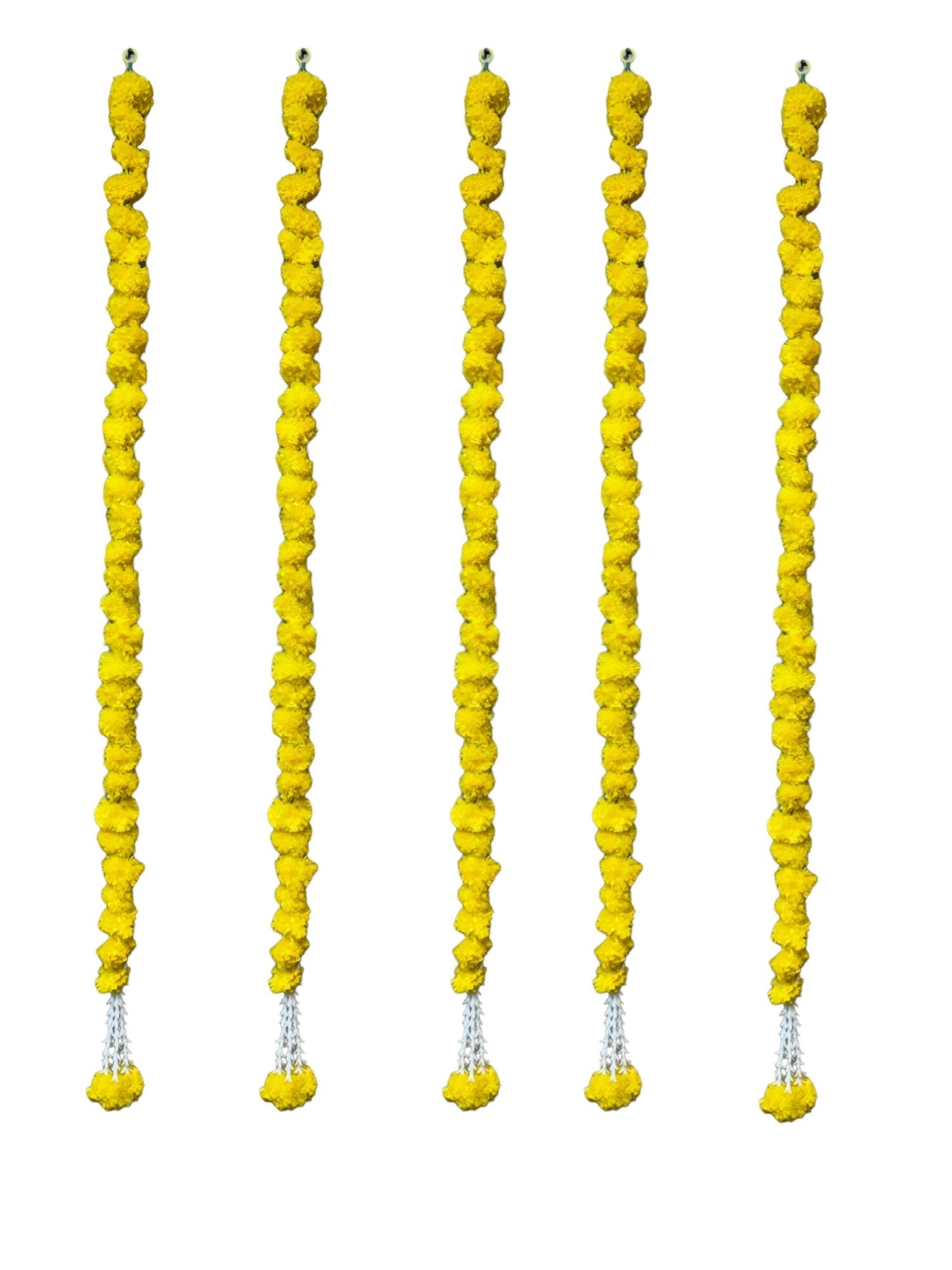 60" Long Artificial Marigold Lari, Set of 5